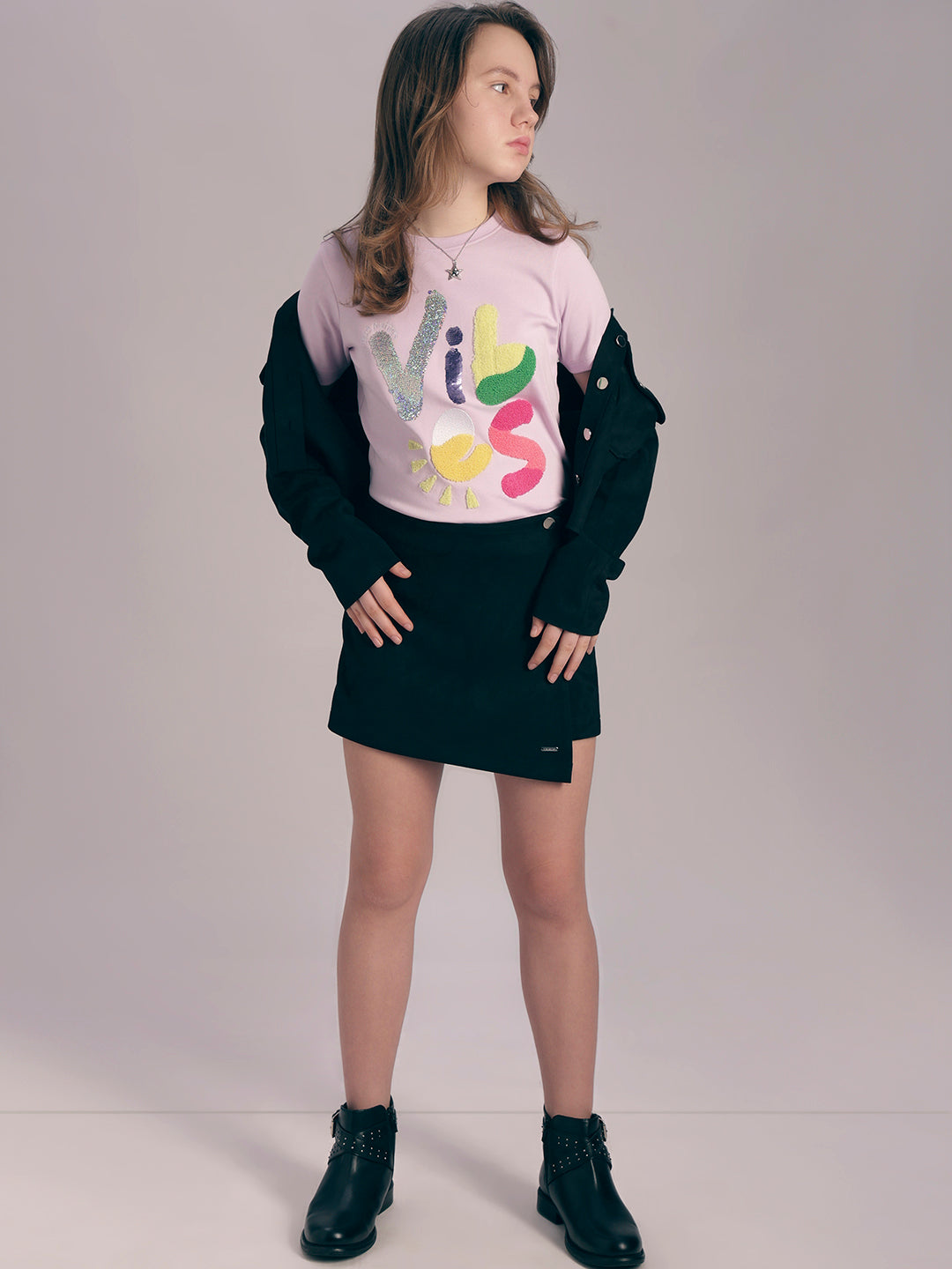 Girls Orchid Printed T-shirt