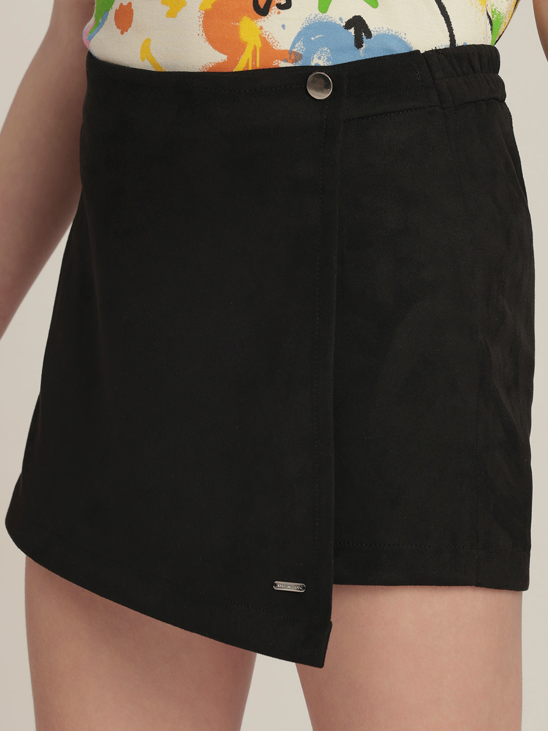 Girls Black Mini Skort