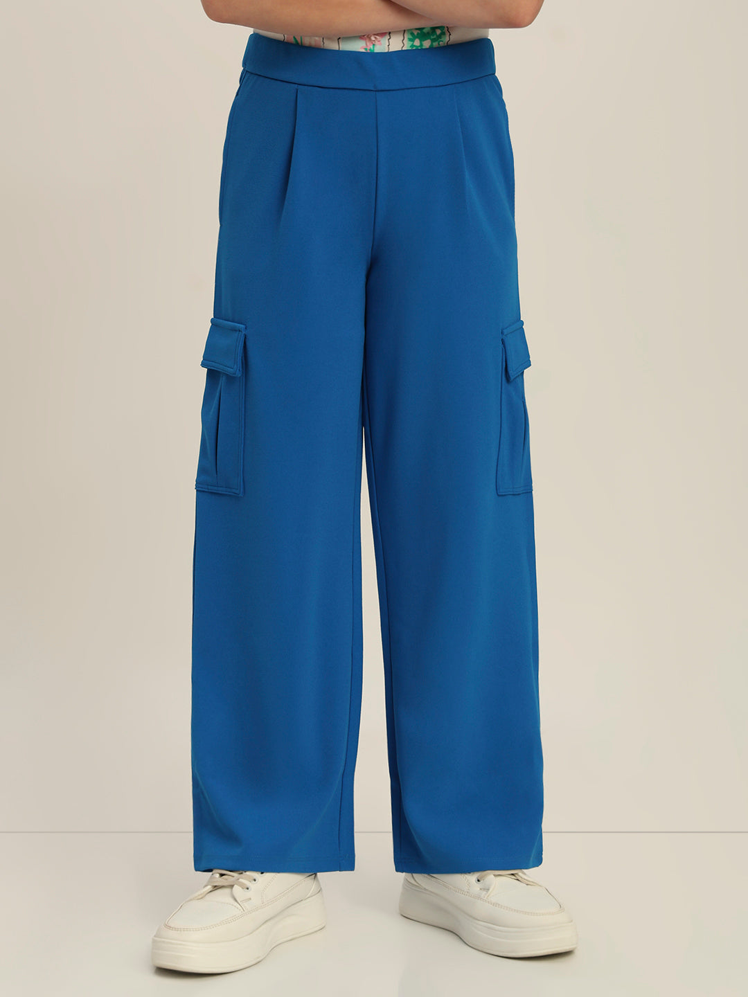 Girls Blue Cargo Pants