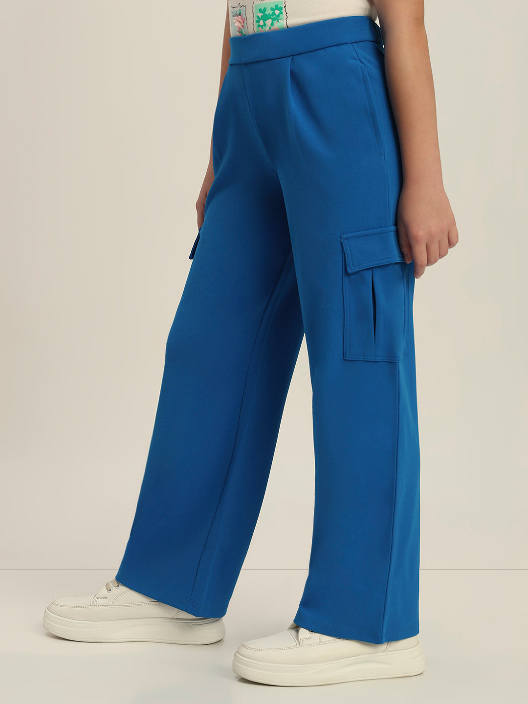 Girls Blue Cargo Pants