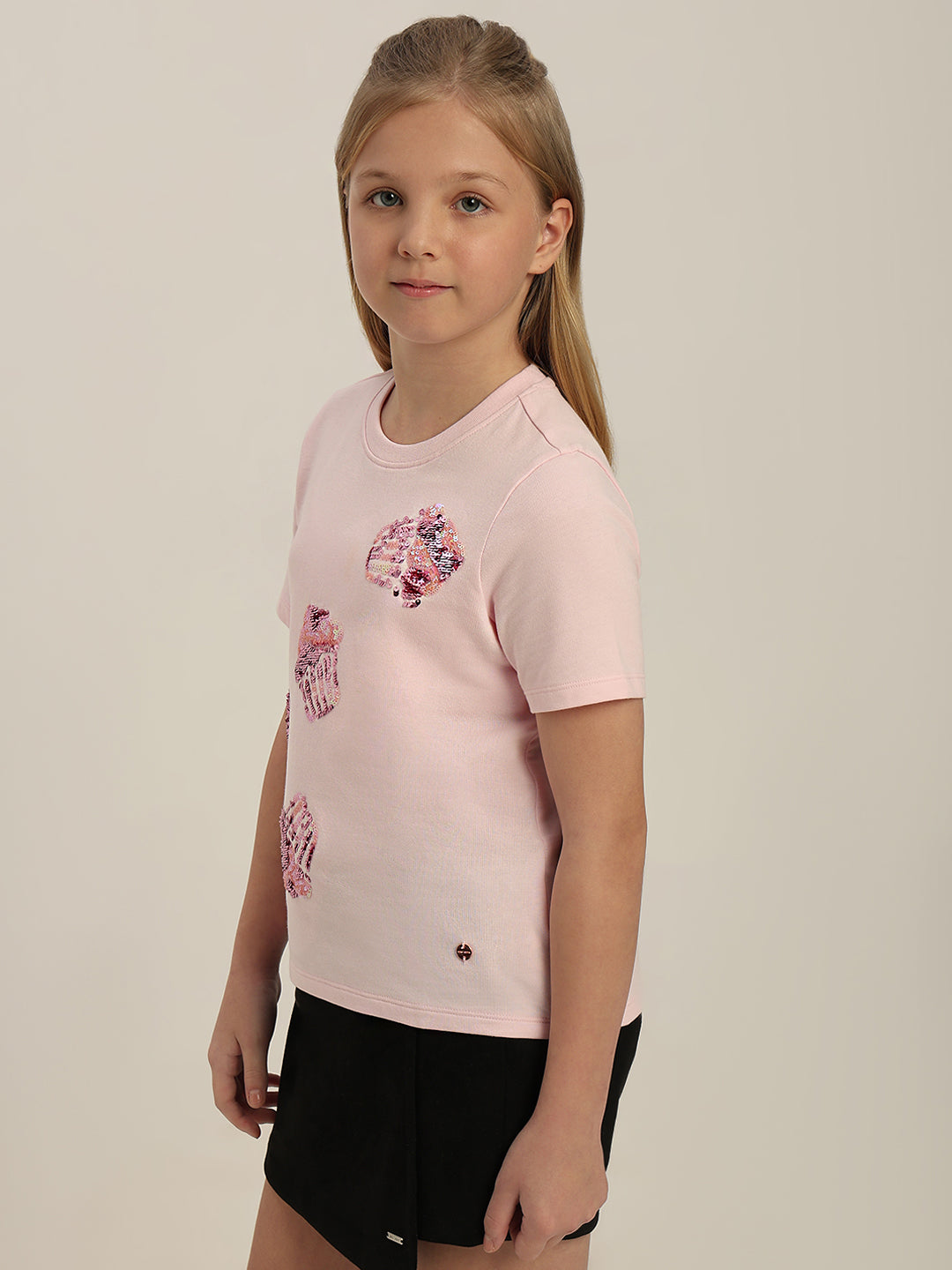 GIRLS Pink Cupcake Print T-shirt