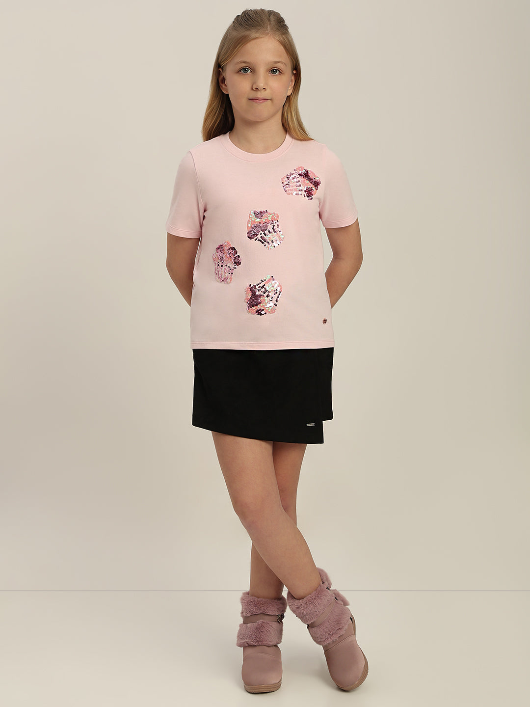 GIRLS Pink Cupcake Print T-shirt