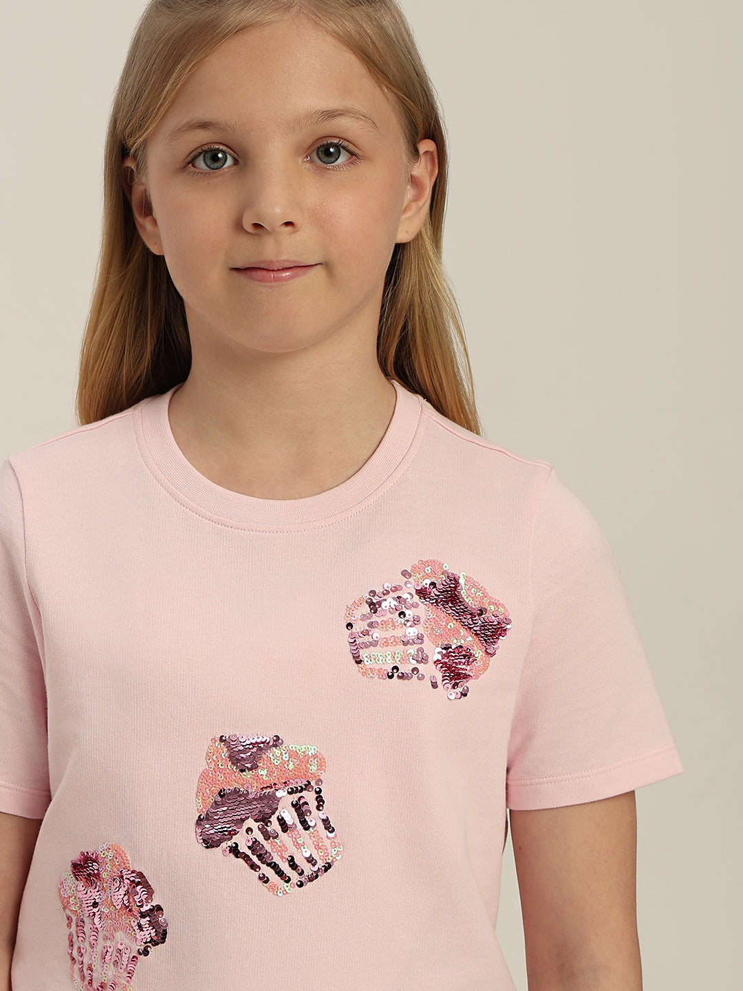GIRLS Pink Cupcake Print T-shirt
