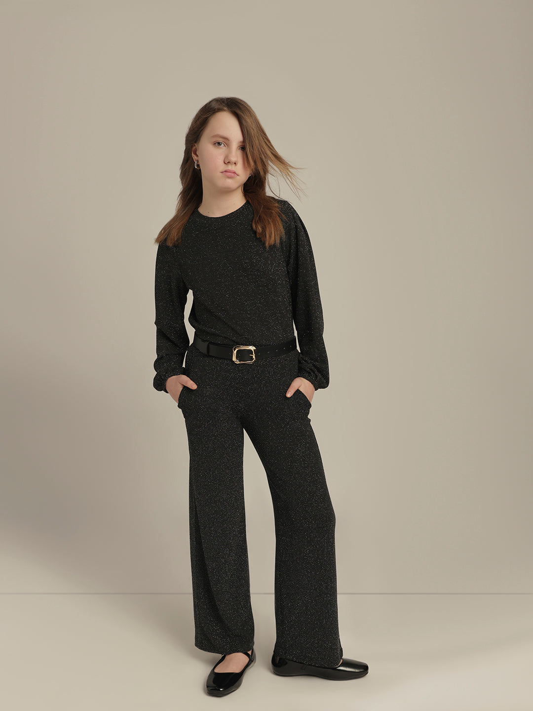 Girls Glitter Wide Leg Pants