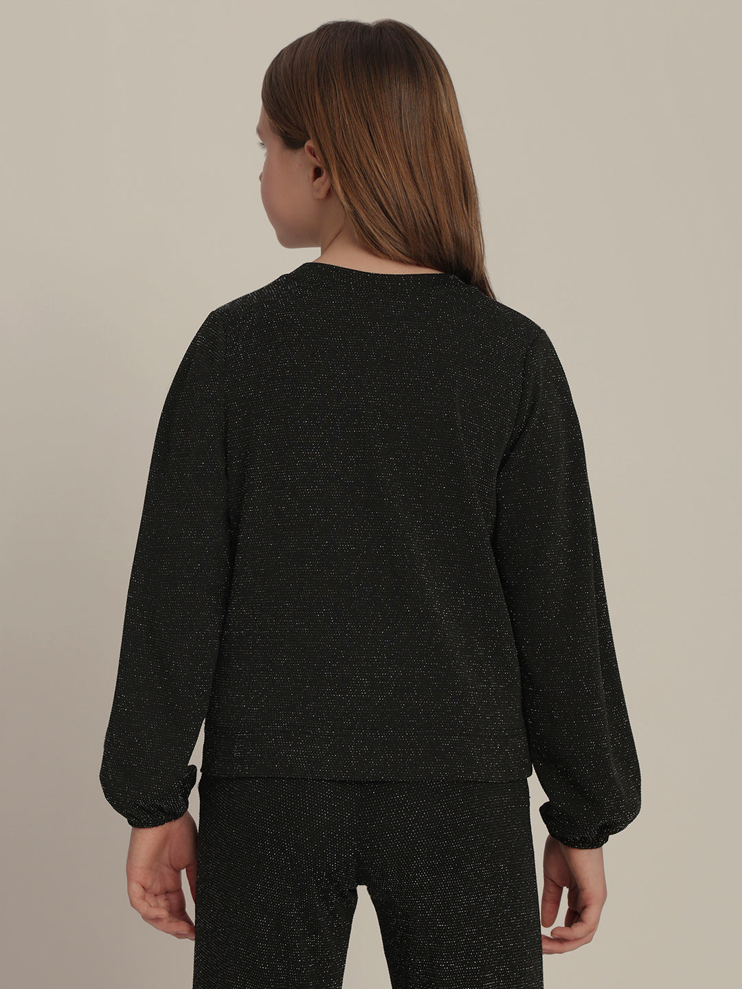 Girls Shimmer Full Sleeves Top