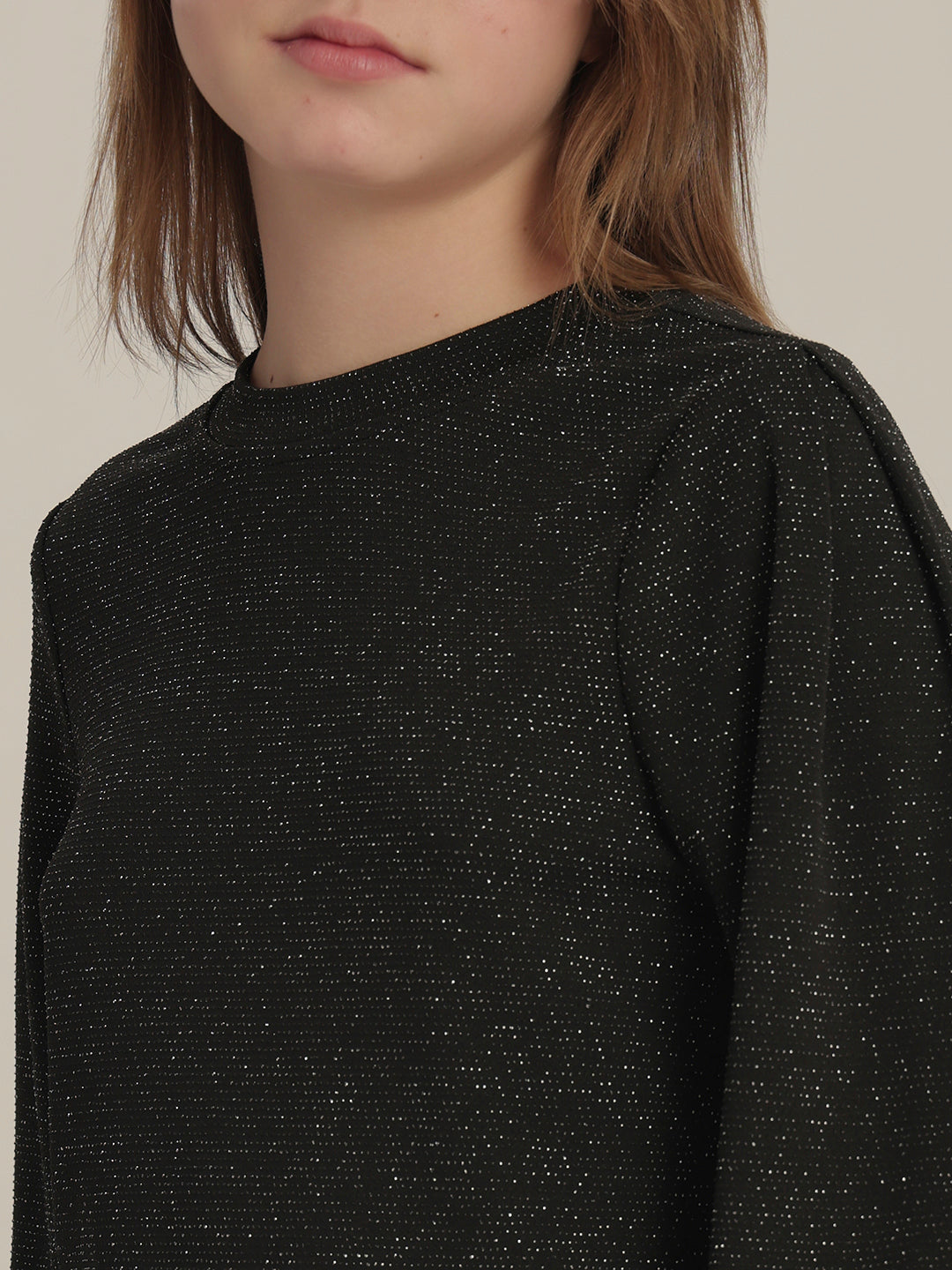 Girls Shimmer Full Sleeves Top