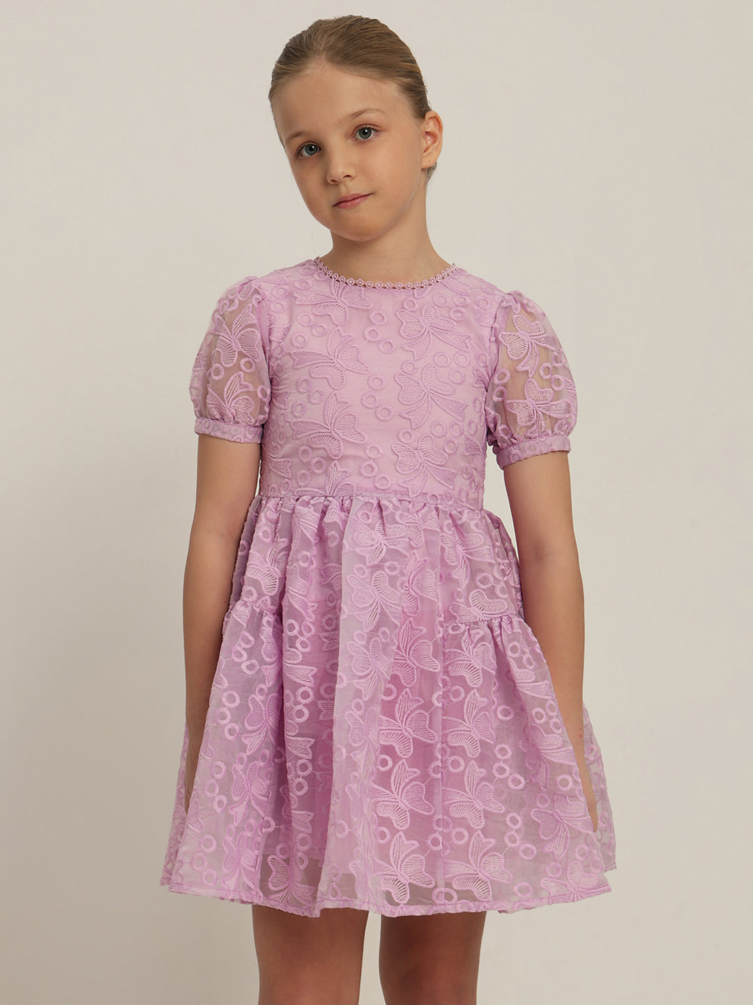 GIRL Lace Fit & Flare Dress