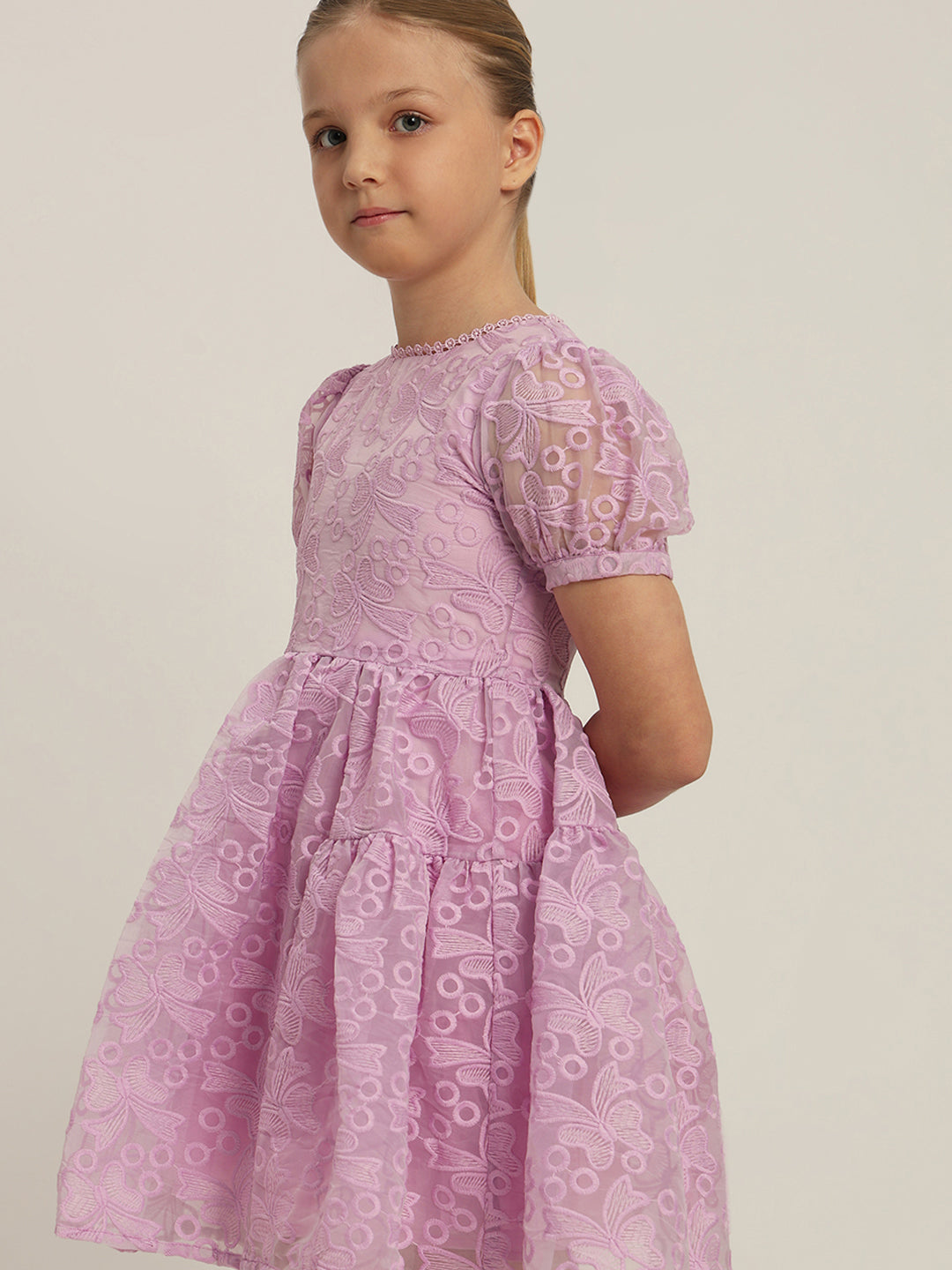 GIRL Lace Fit & Flare Dress