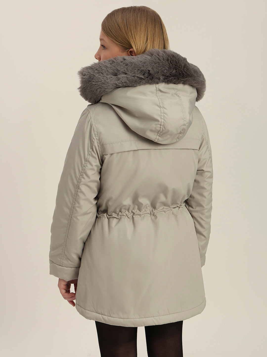 GIRLS Grey Parka Hooded Jacket