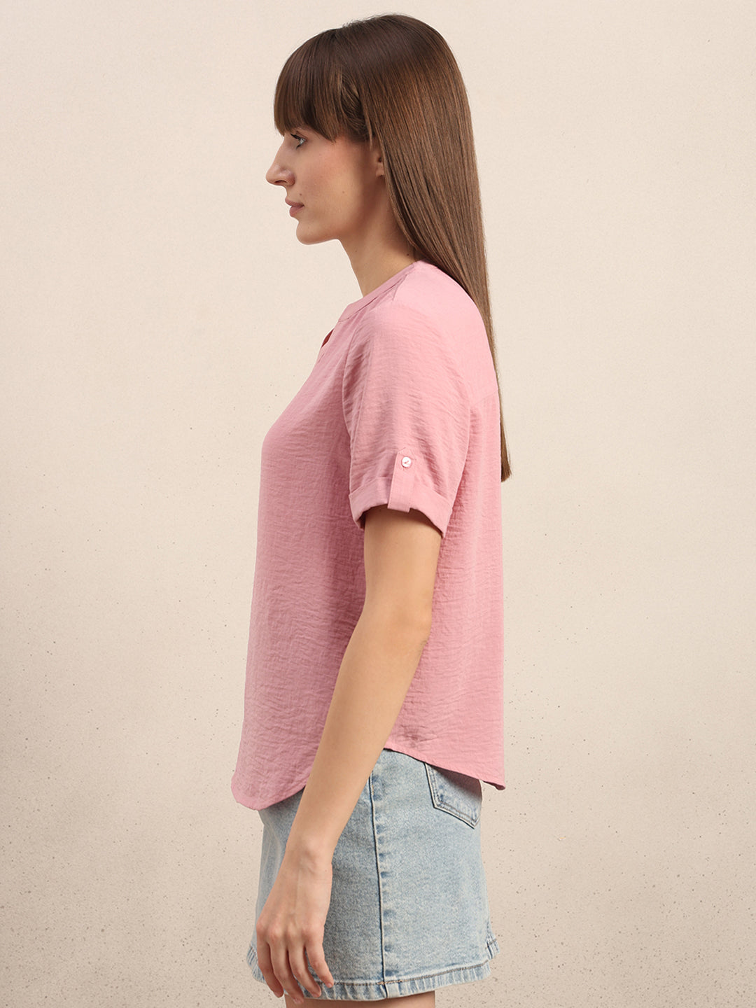 Textured V-Neck Top
