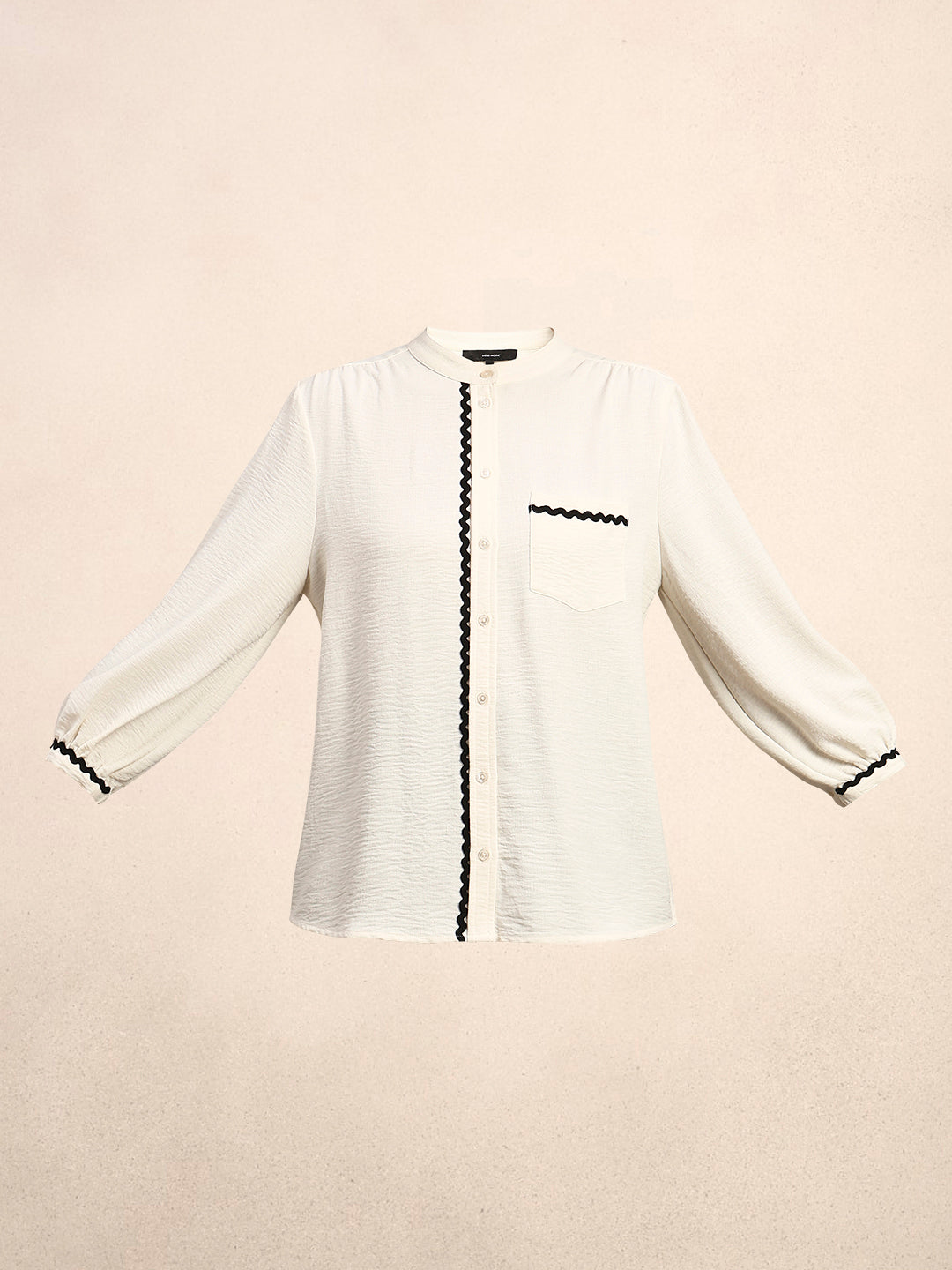 Rick Rack Trim Cotton Shirt