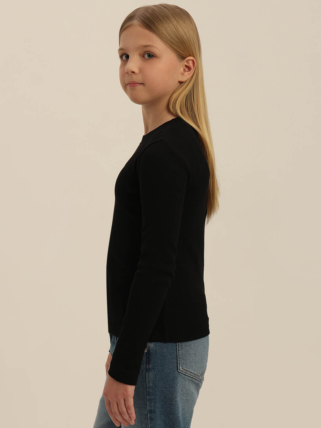 GIRLS Black Cut-Out Top