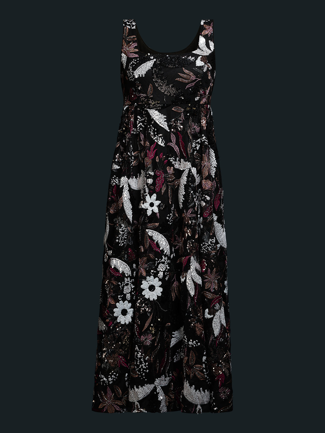 Marquee Black Floral Midi Dress