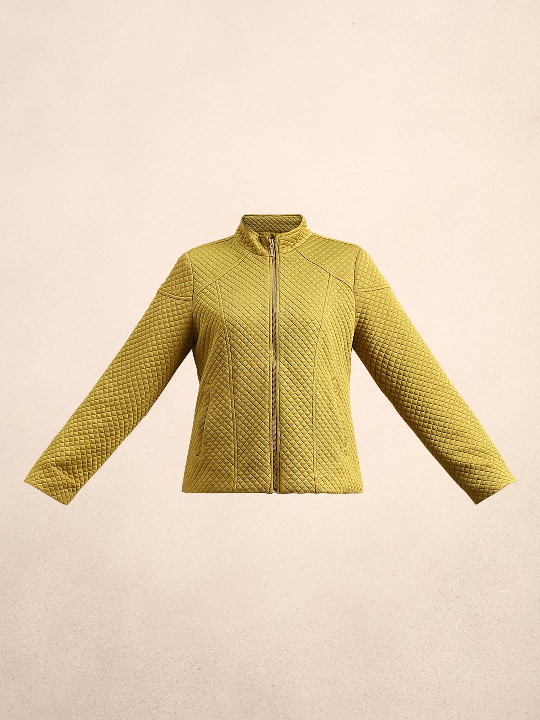 Sage Green Quilted Zip Jacket