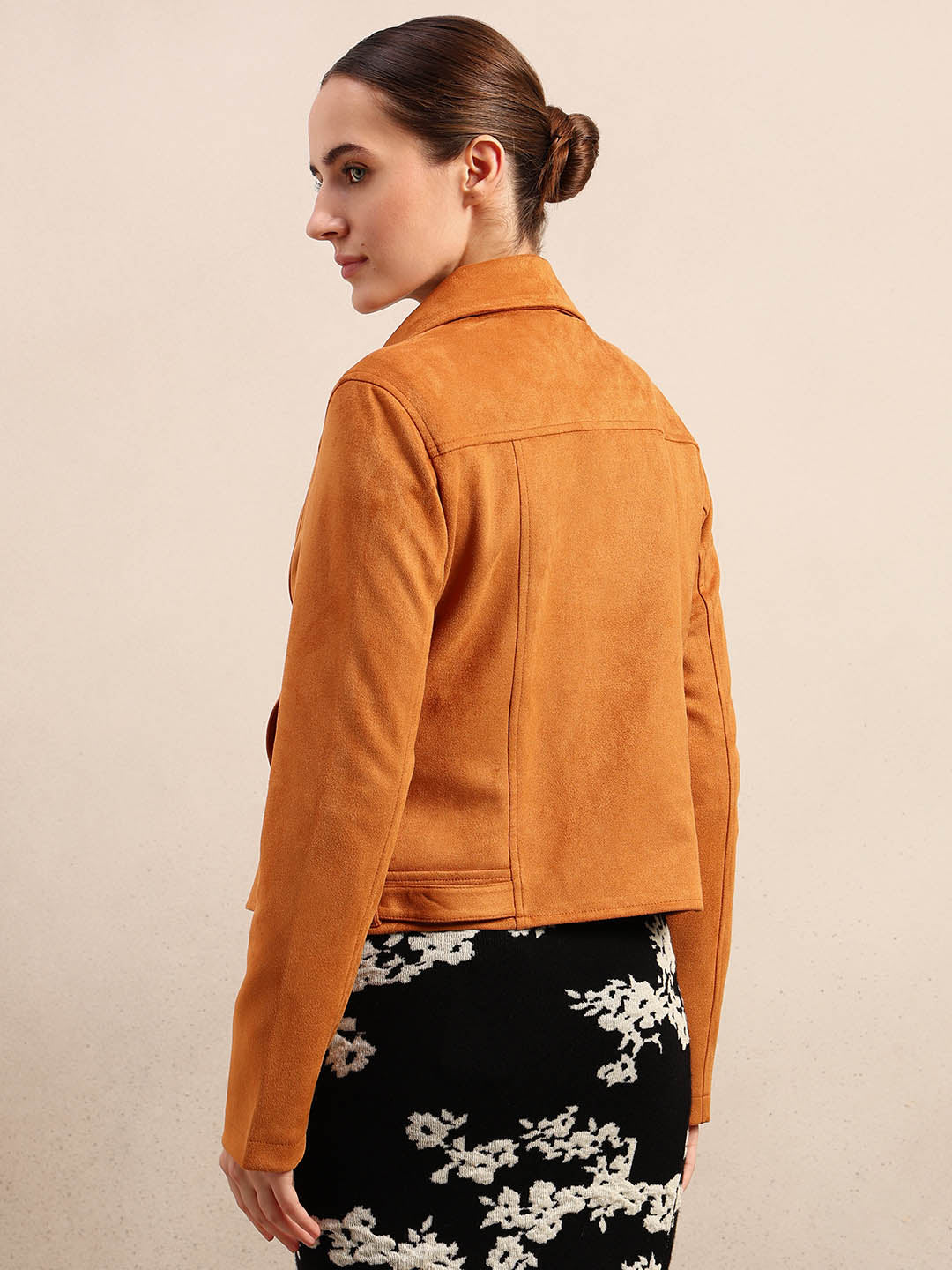 Faux Suede Biker Jacket