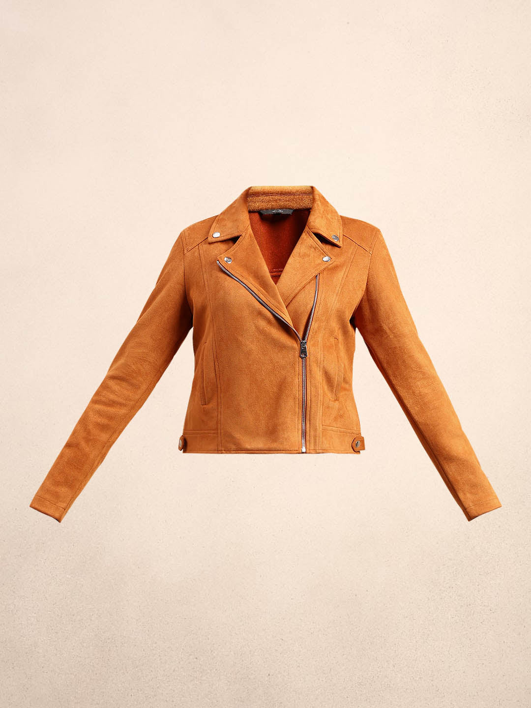 Faux Suede Biker Jacket