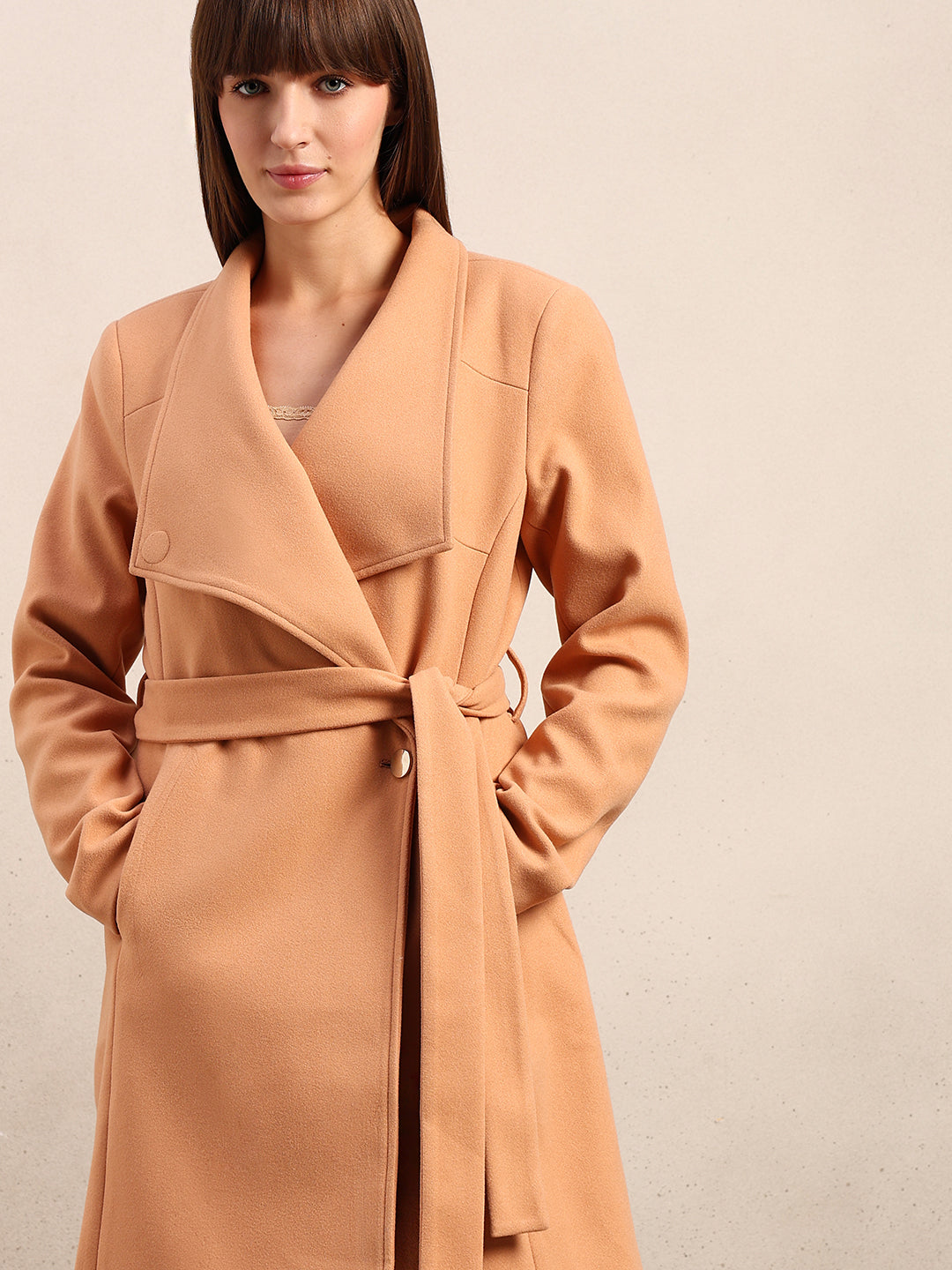 Belted Felt Wrap Coat