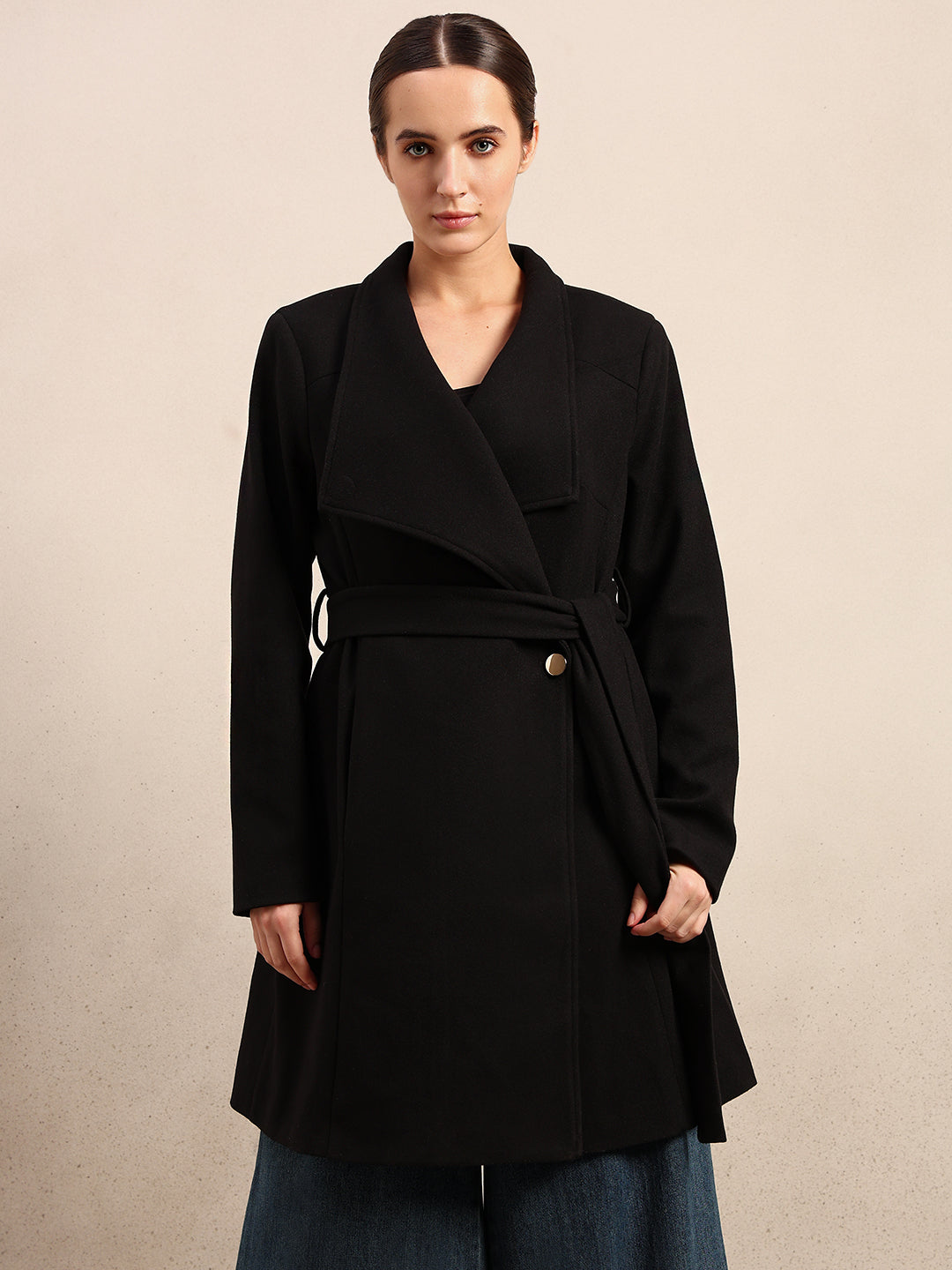 Black Felt Long Jacket