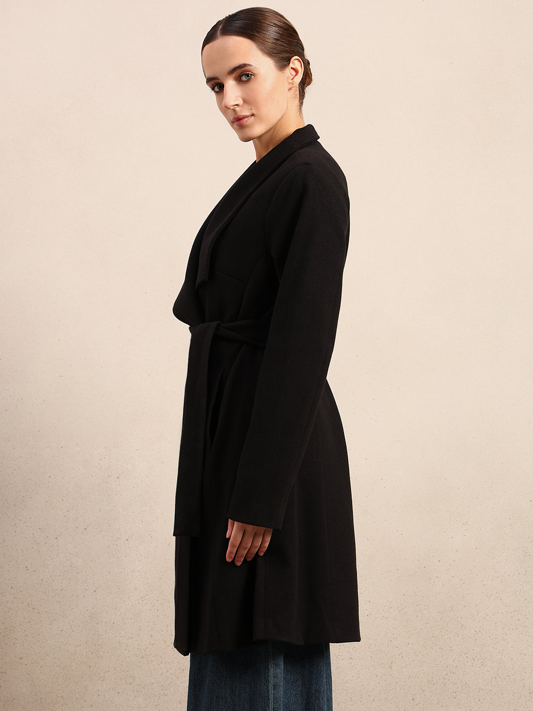 Black Felt Long Jacket