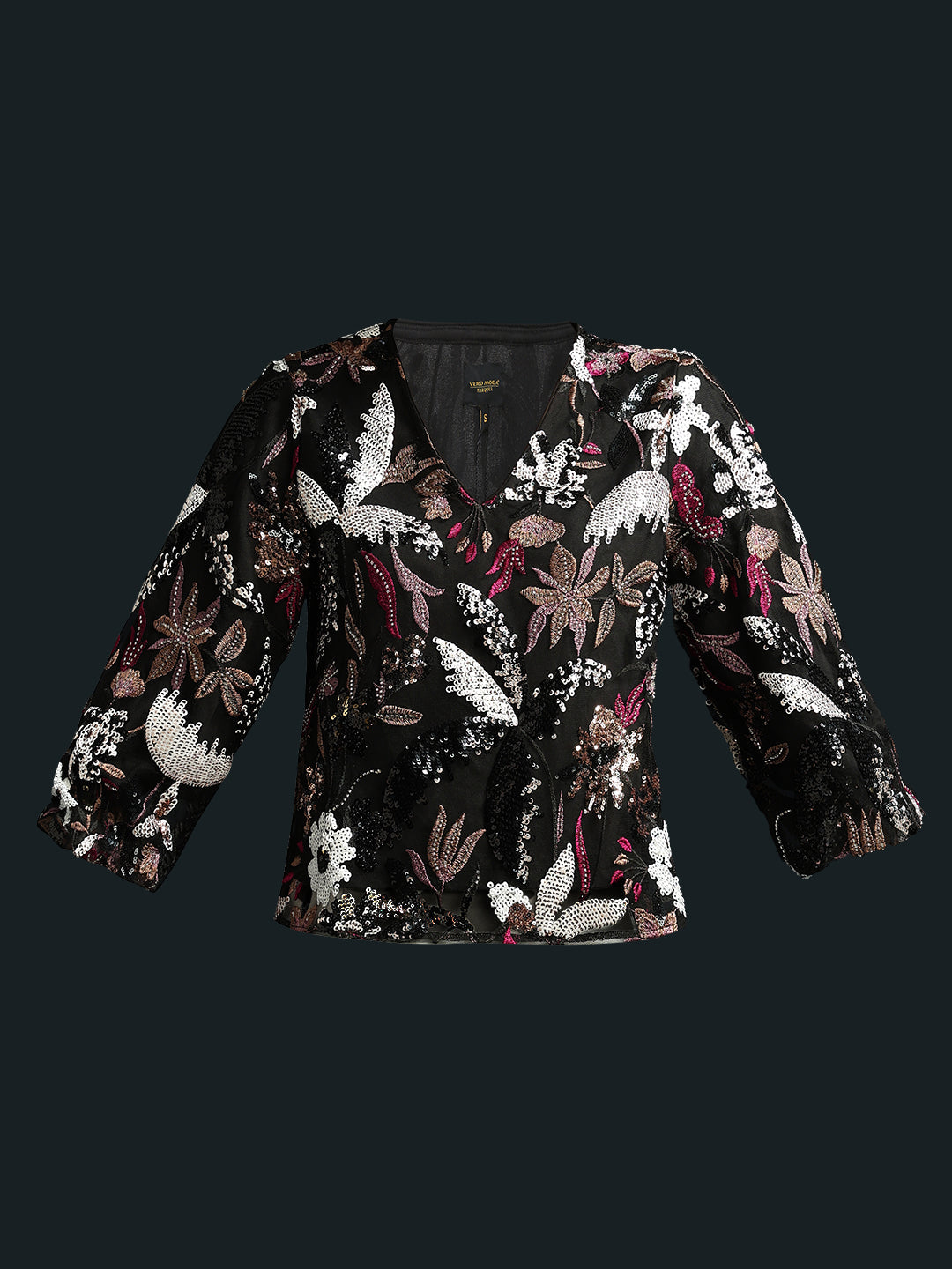 Marquee Floral Sequined Top