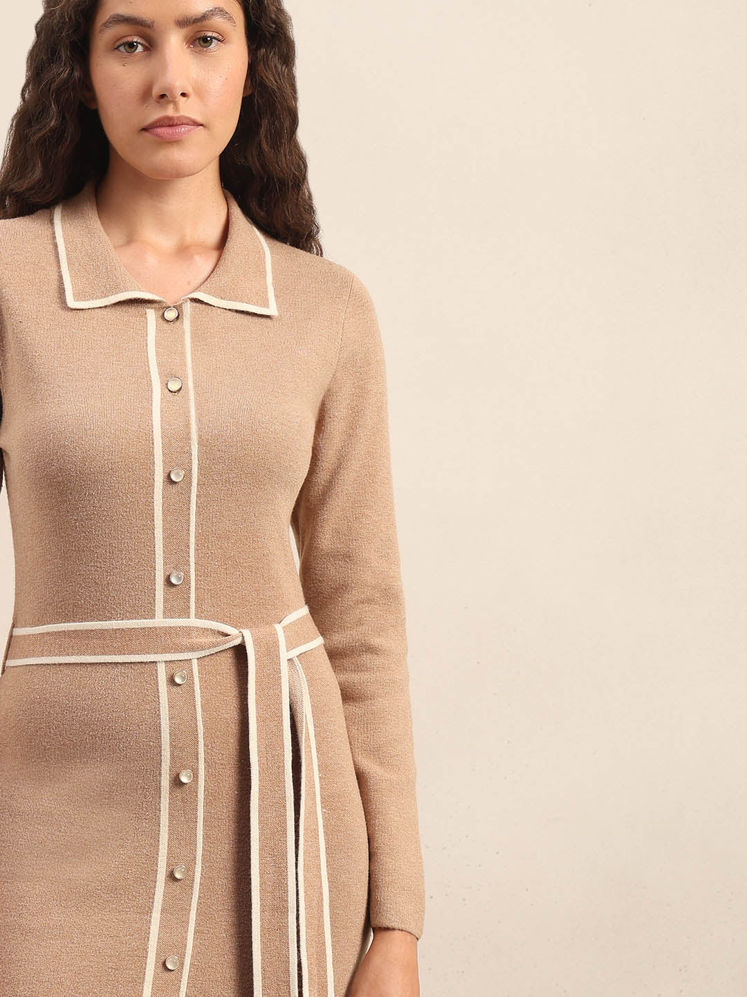 Knitted Midi Shirt Dress