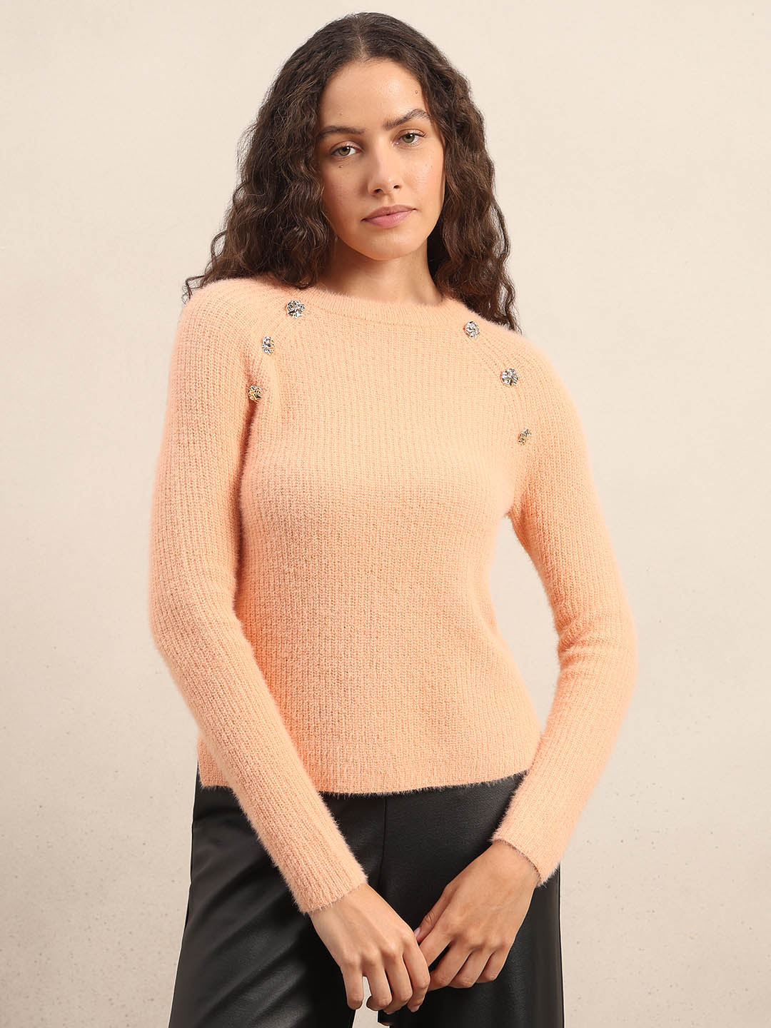 Shoulder Button Detail Pullover