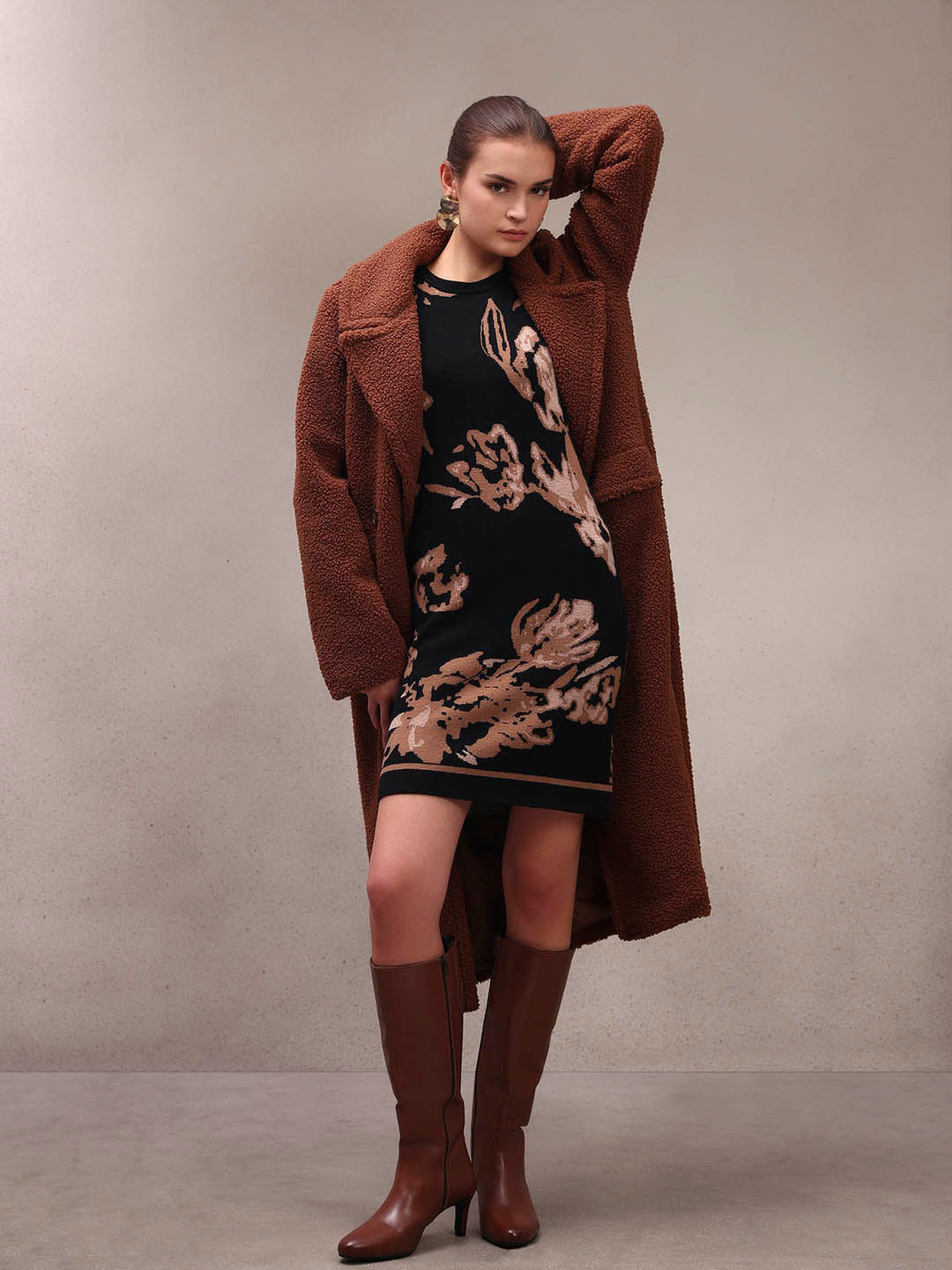 Floral Knitted Mini Dress