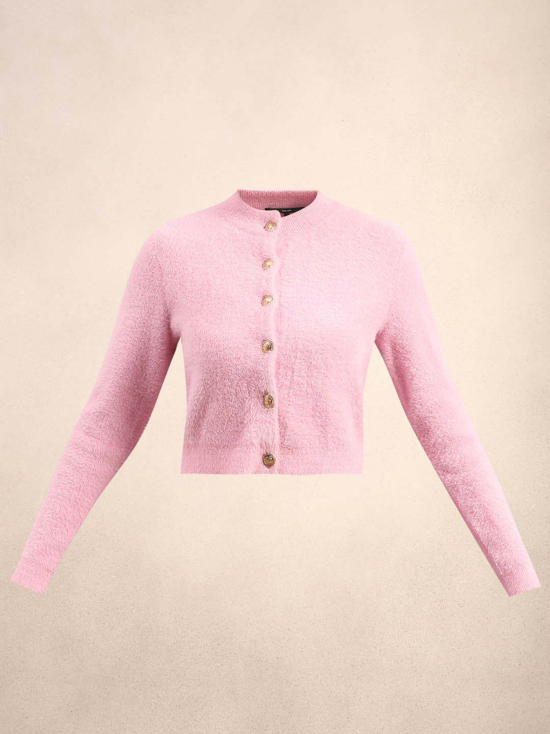 Pink Cropped Cardigan