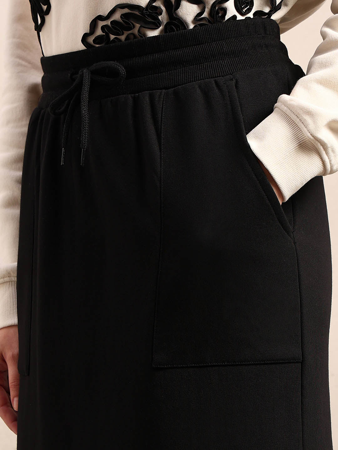 Floral Embroidered Sweatskirt