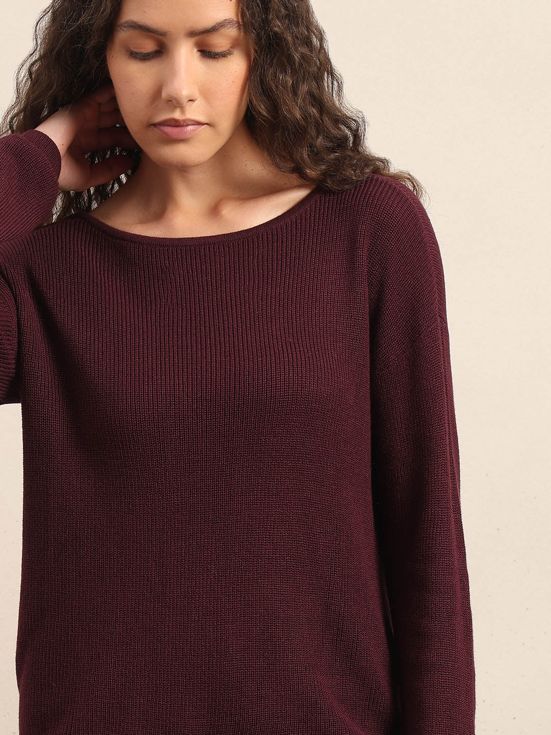 Burgundy Fine Knit Sweater