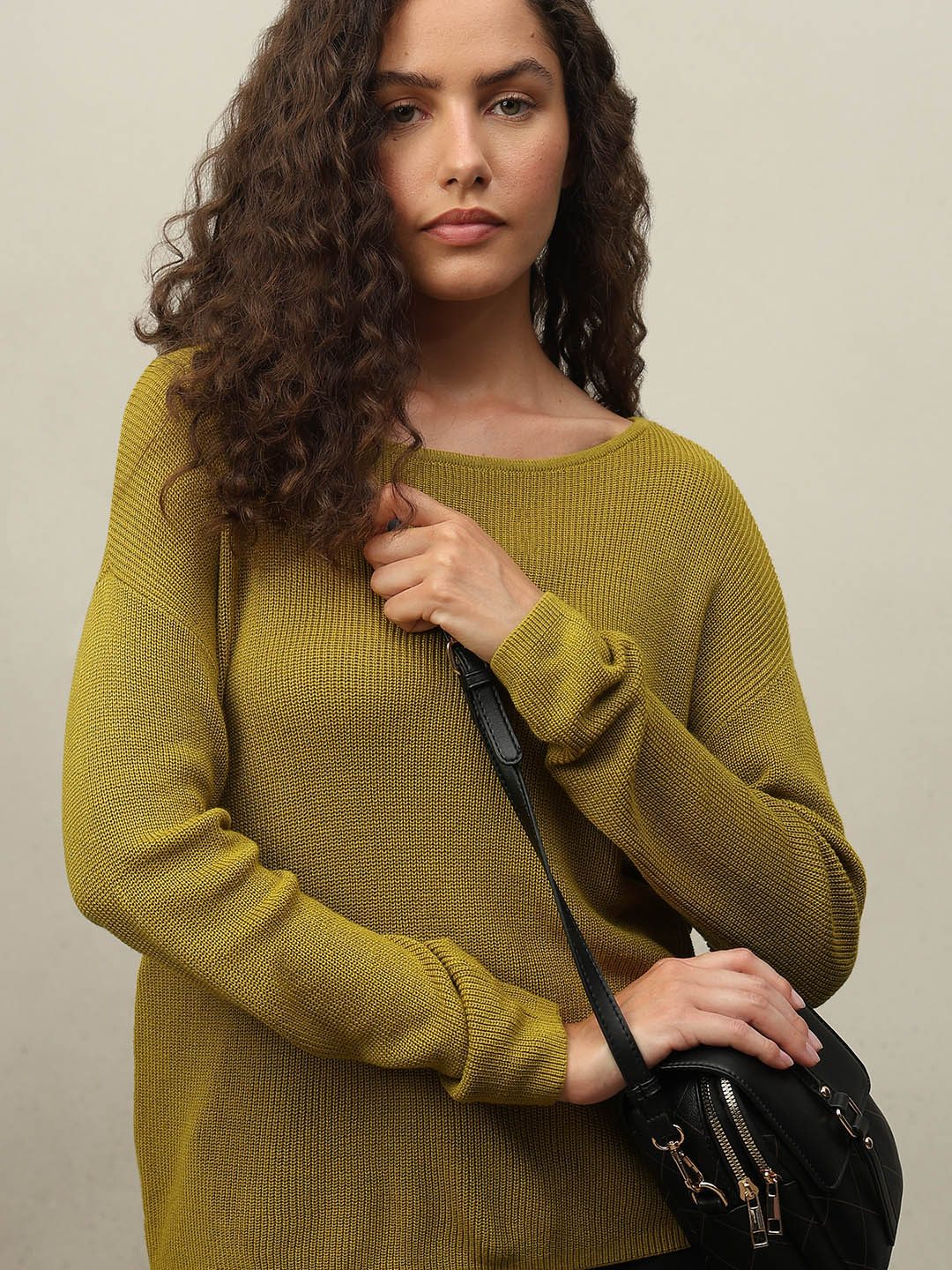 Green Fine Knit Sweater