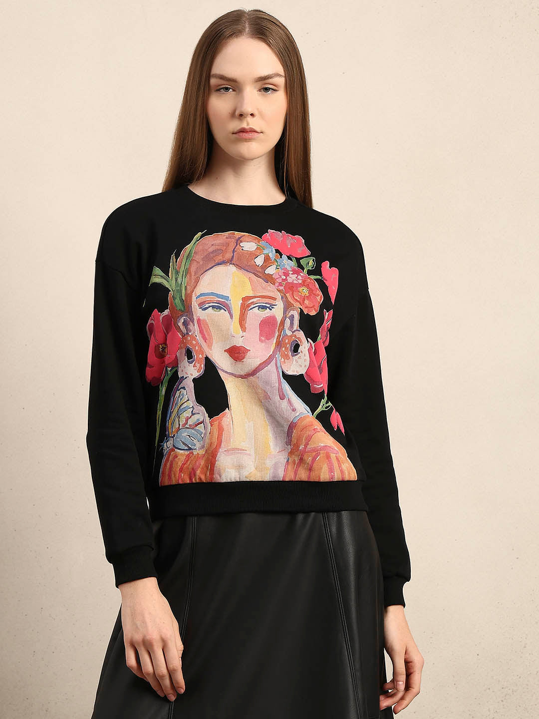 Graphic Print Cotton Sweatshirt
