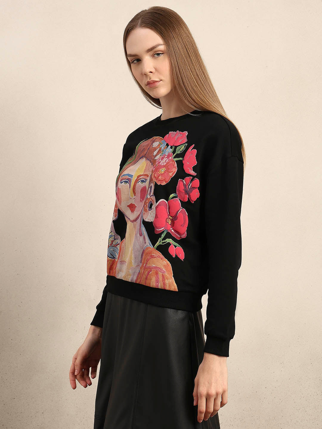 Graphic Print Cotton Sweatshirt