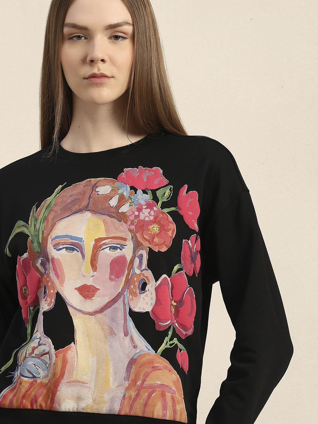 Graphic Print Cotton Sweatshirt