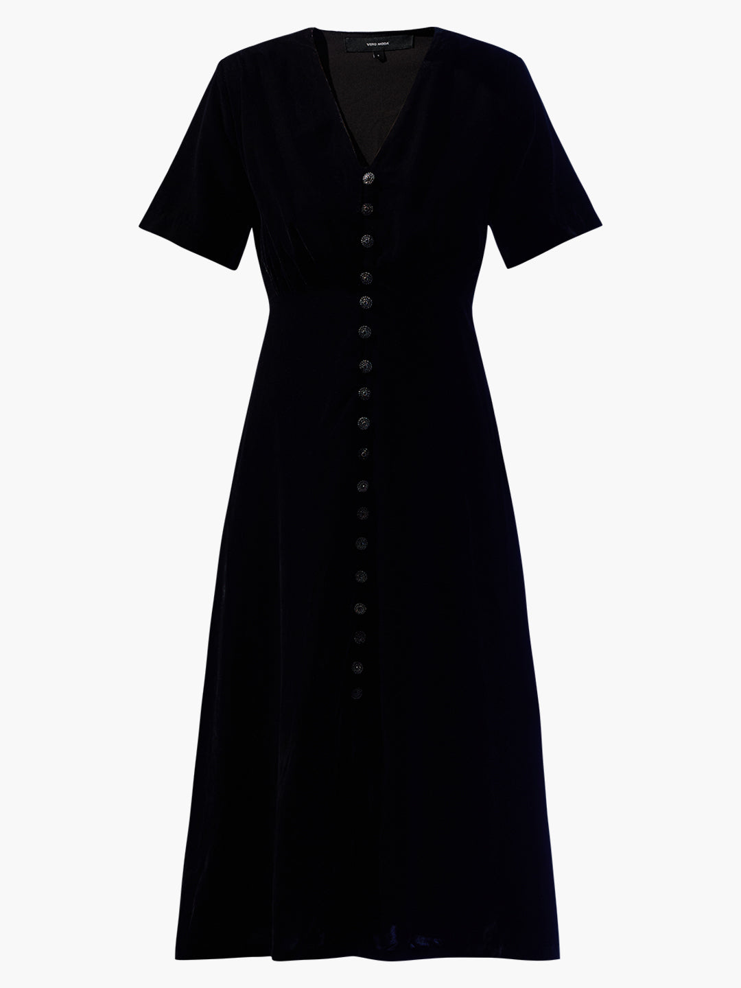 Velour Button Front Midi Dress