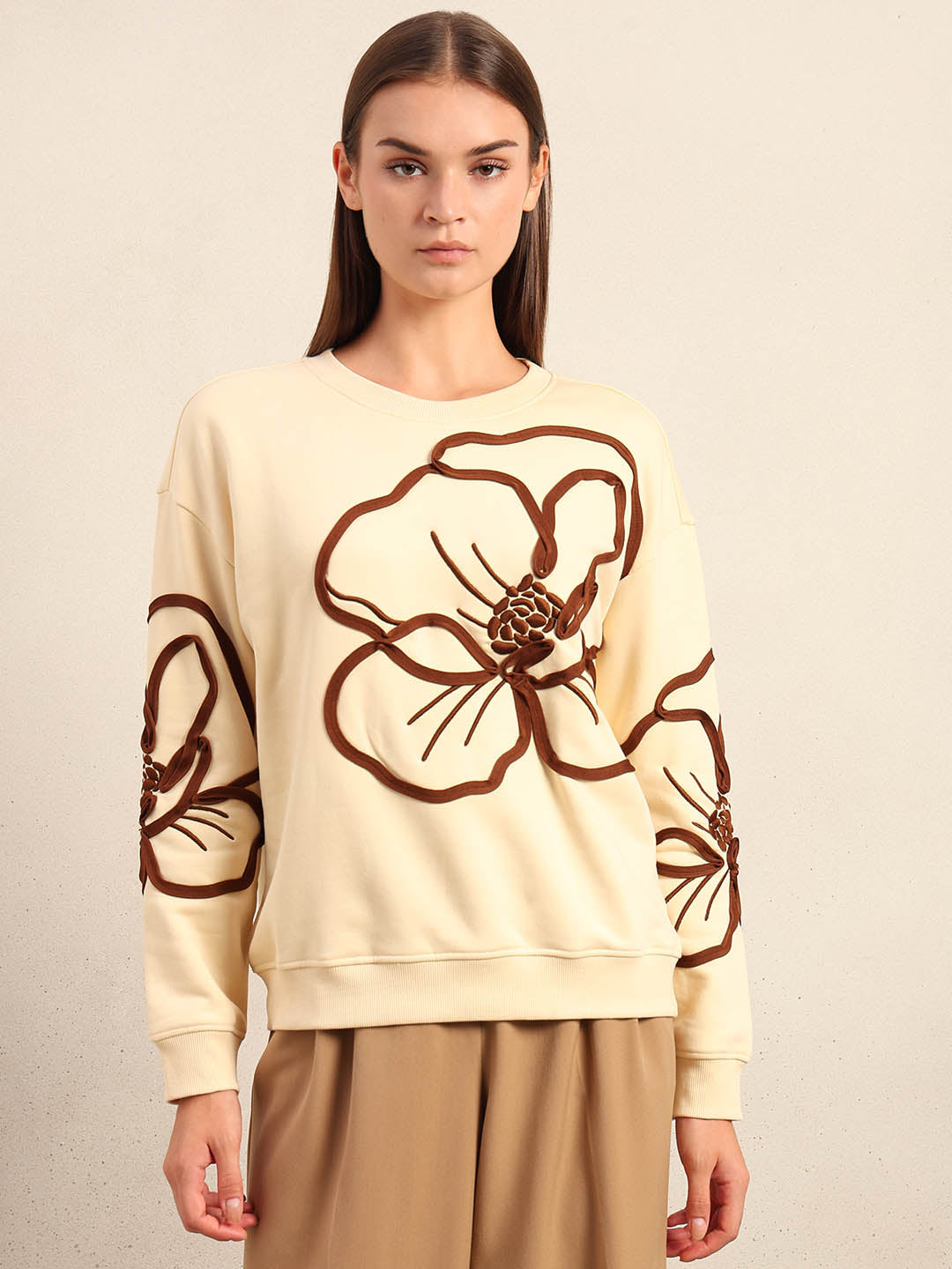 Floral Applique Sweatshirt