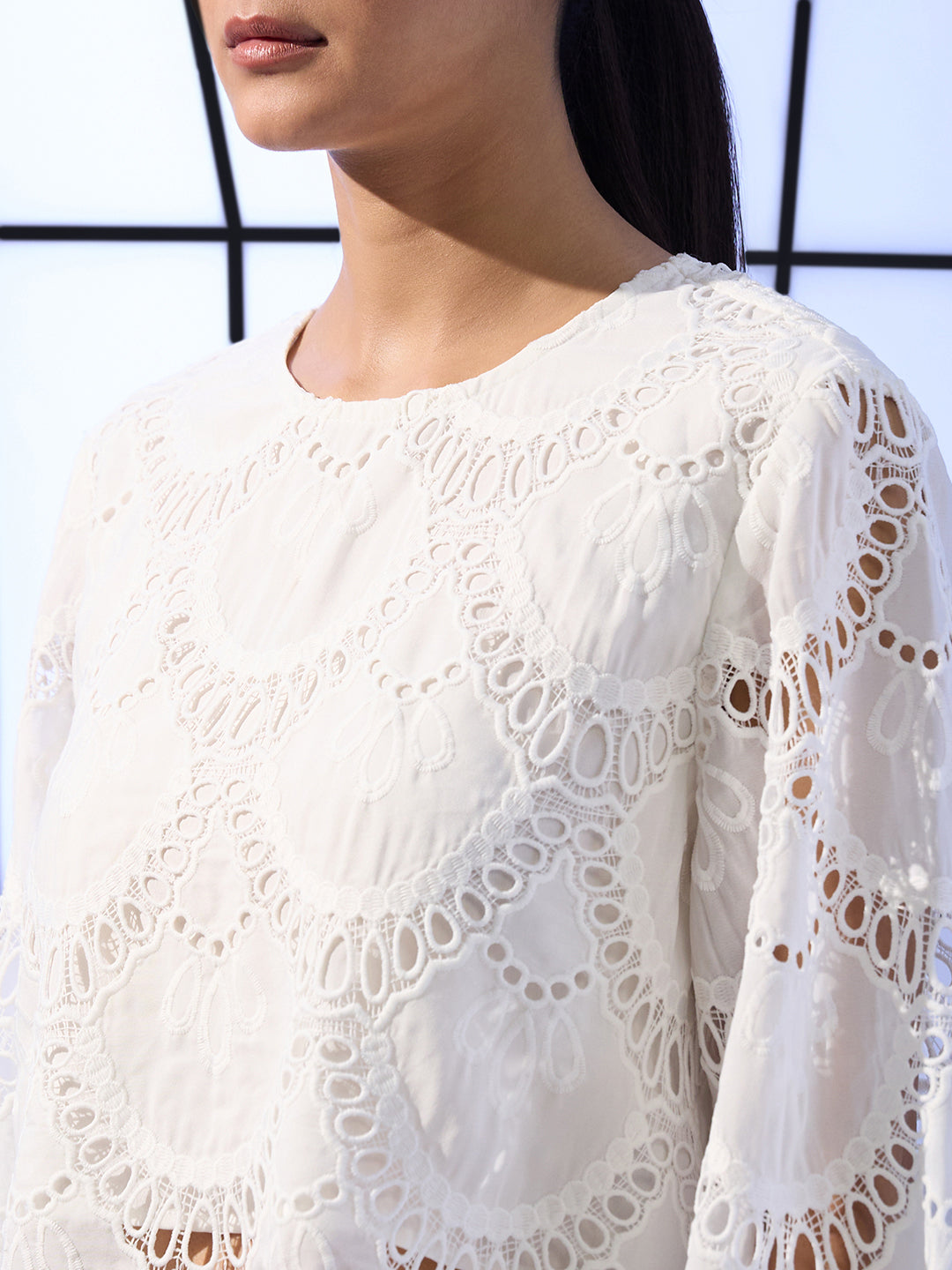 EDIT Cut-Work Embroidery Top