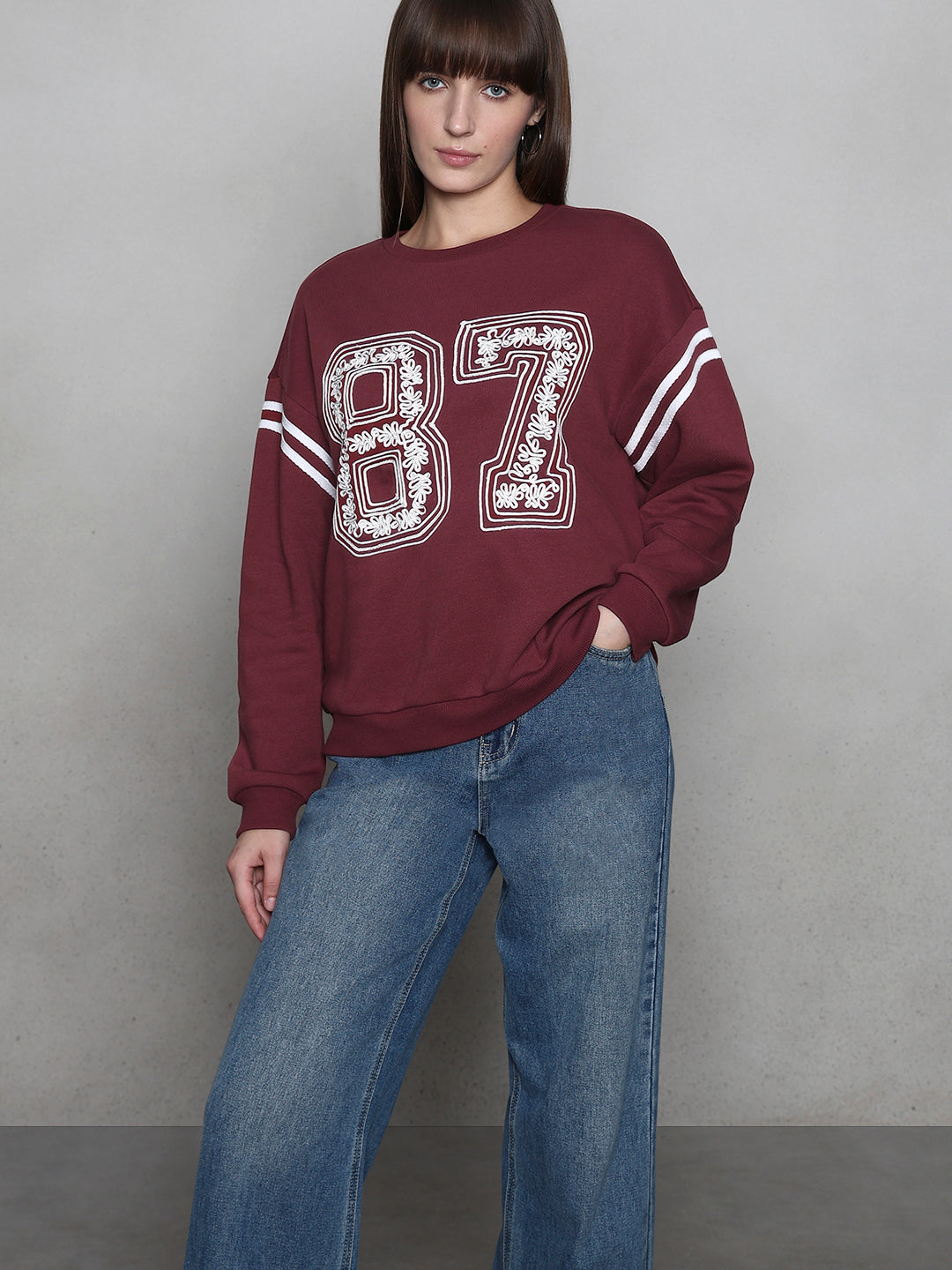 Embroidered Varsity Sweatshirt
