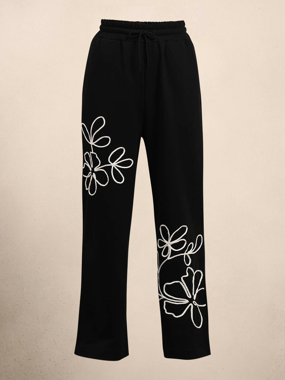 Floral Embroidered Sweatpants