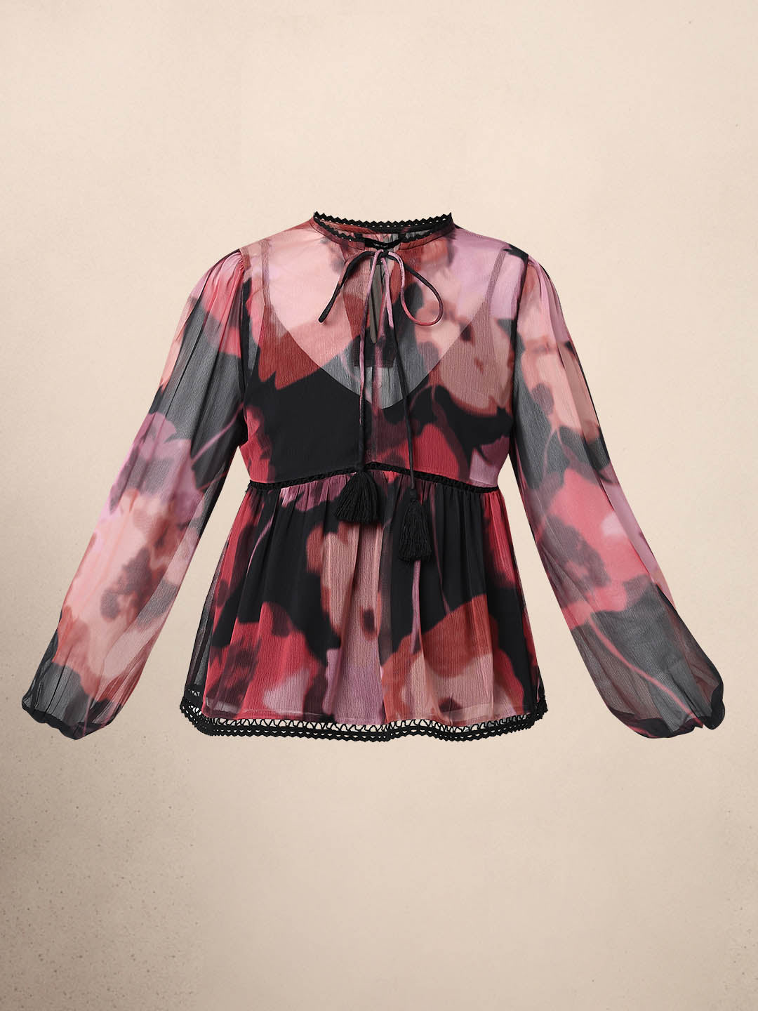 Floral Chiffon Sheer Top