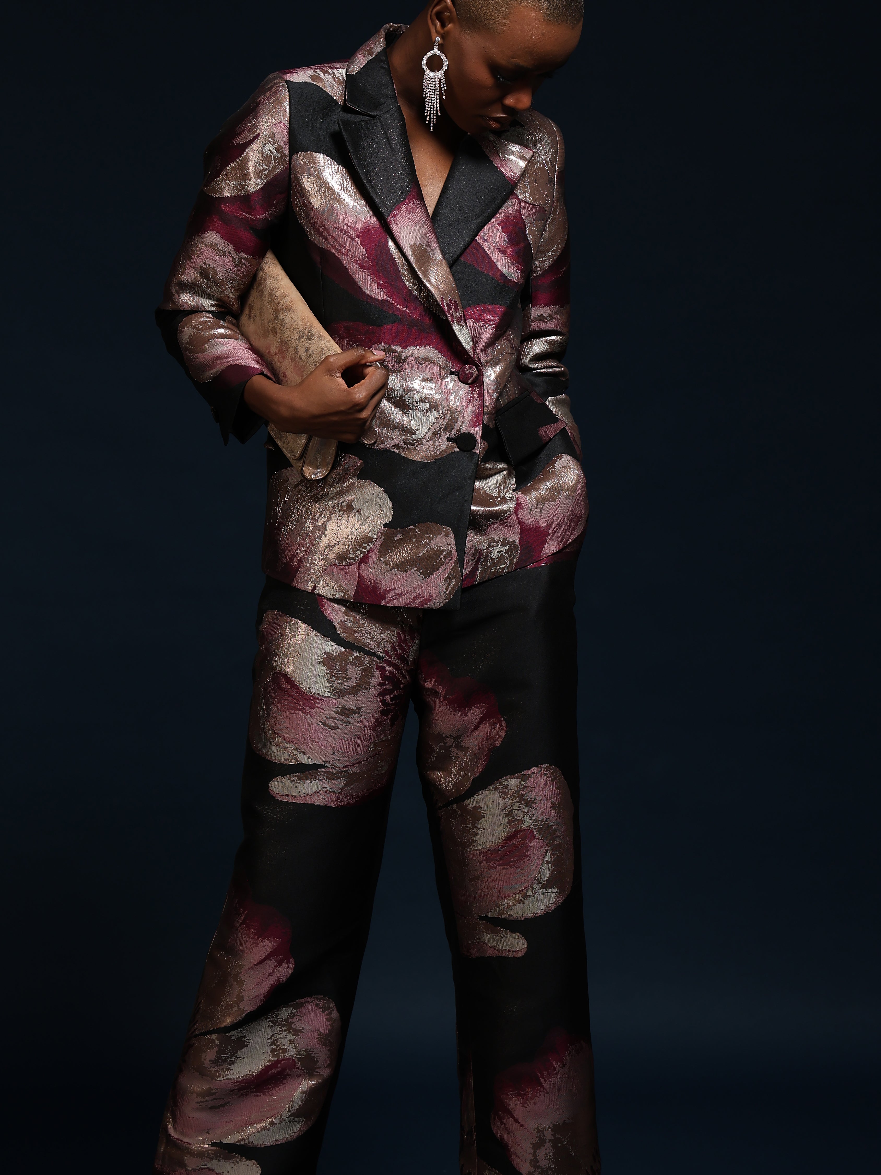Marquee Floral Double-Breasted Blazer
