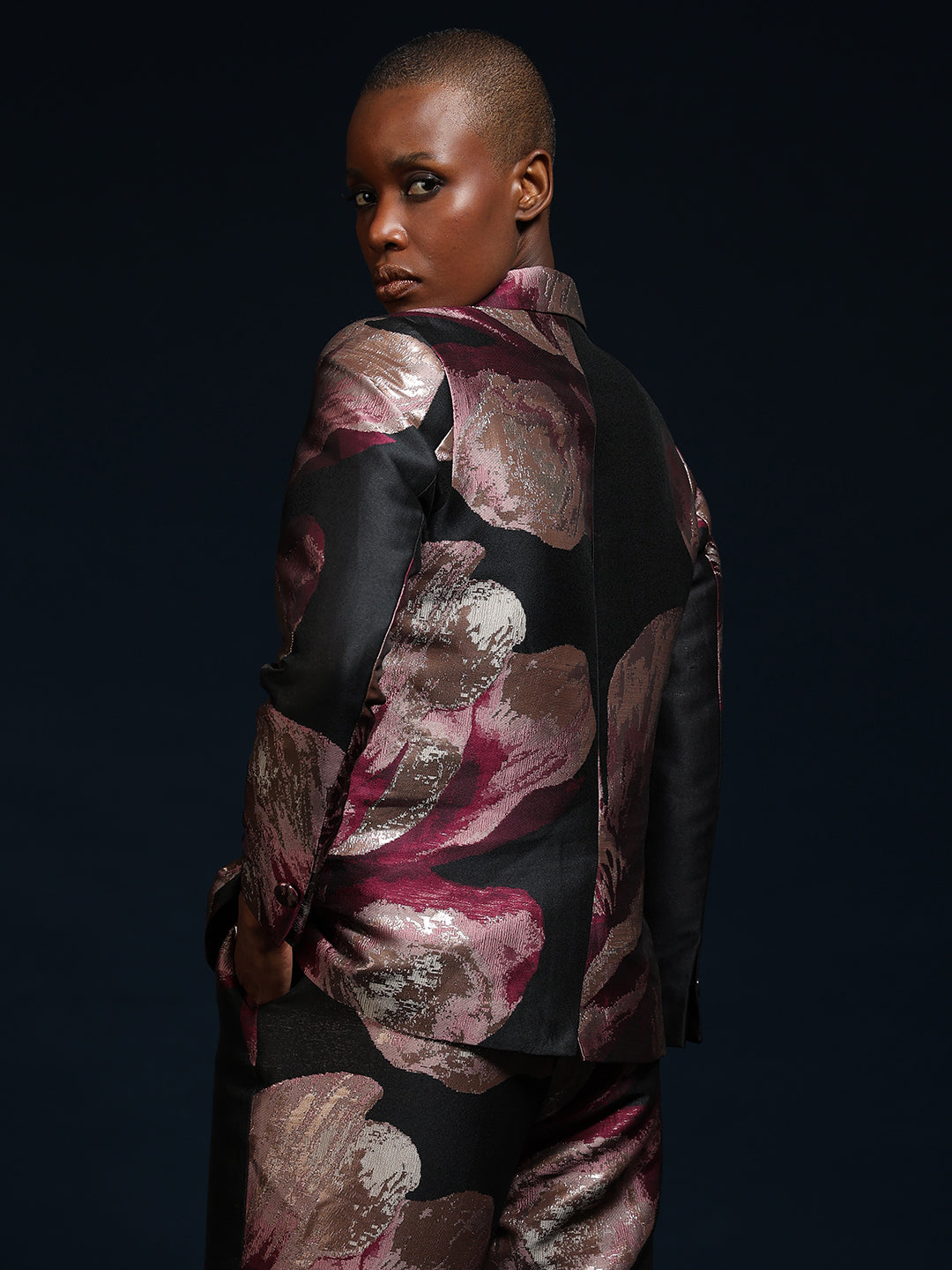 Marquee Floral Double-Breasted Blazer