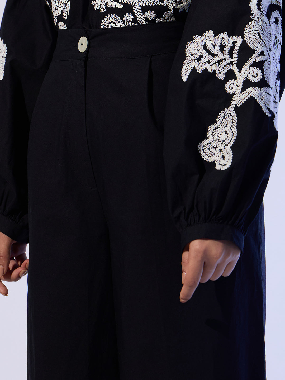 EDIT Embroidered Wide Leg Pants