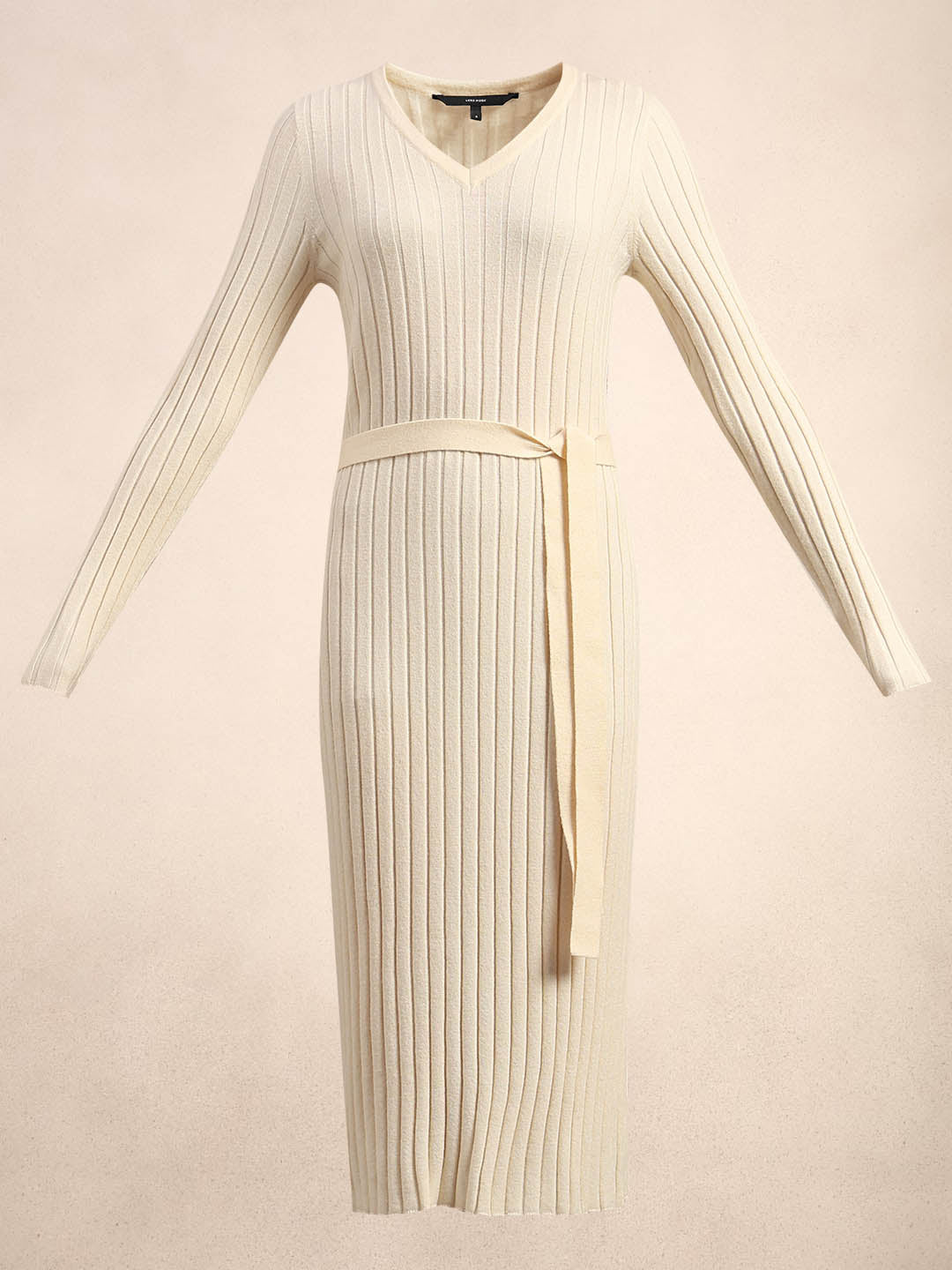 Ivory Ribbed Knit Dress