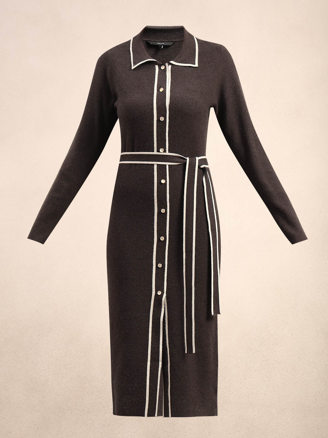 Knitted Belted Midi Dress