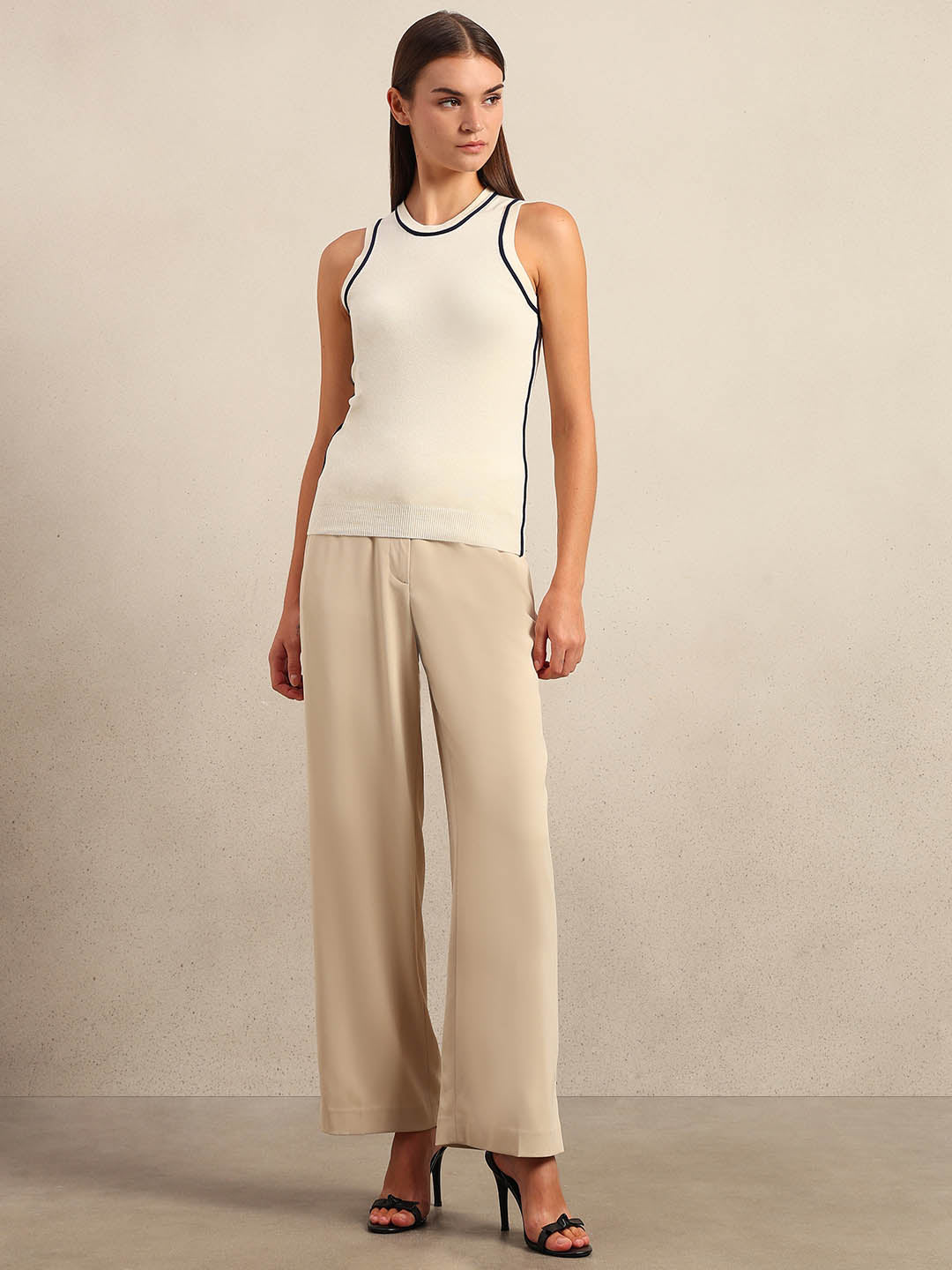 Ivory Sleeveless Knit Tank