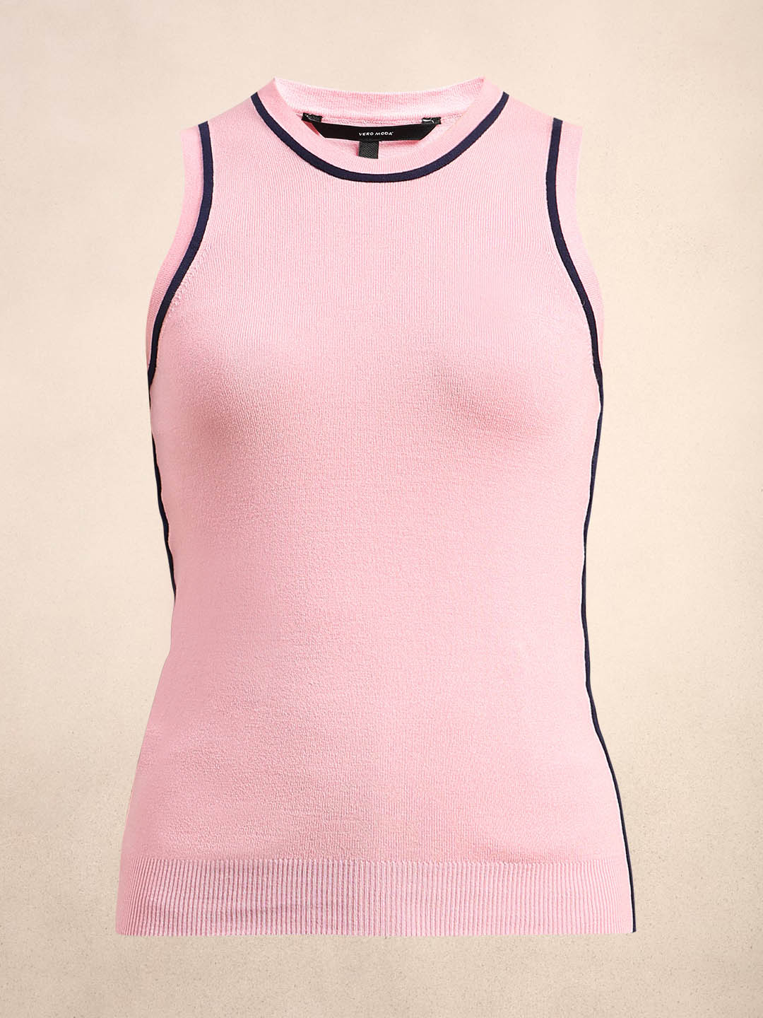 Pink Sleeveless Knit Tank