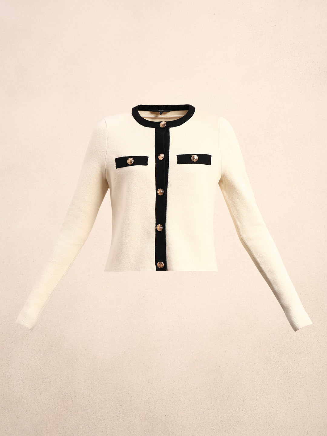 Contrast Trim Knit Cardigan
