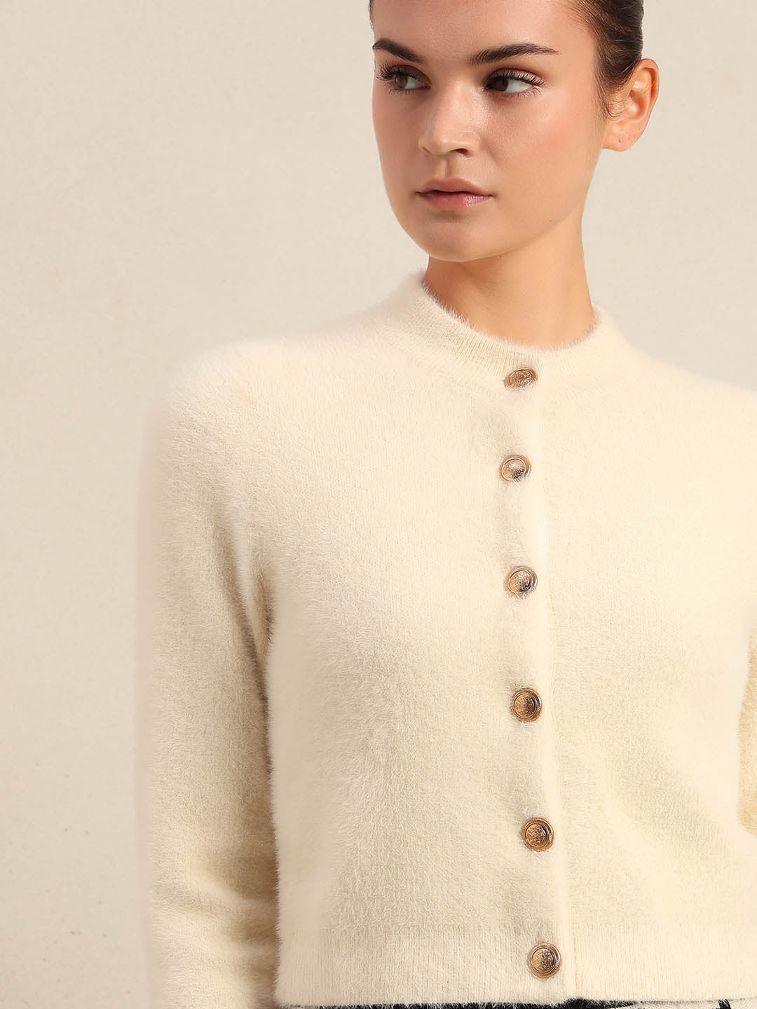 Off-White Cropped Cardigan