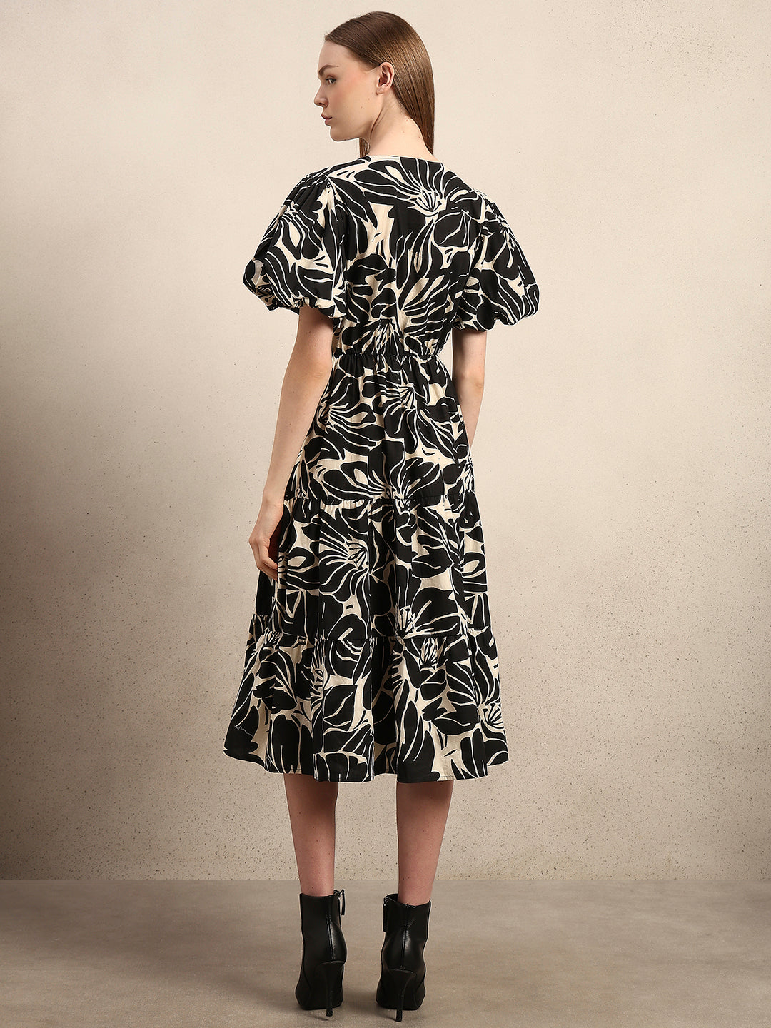 Floral V-Neck Midi Dress